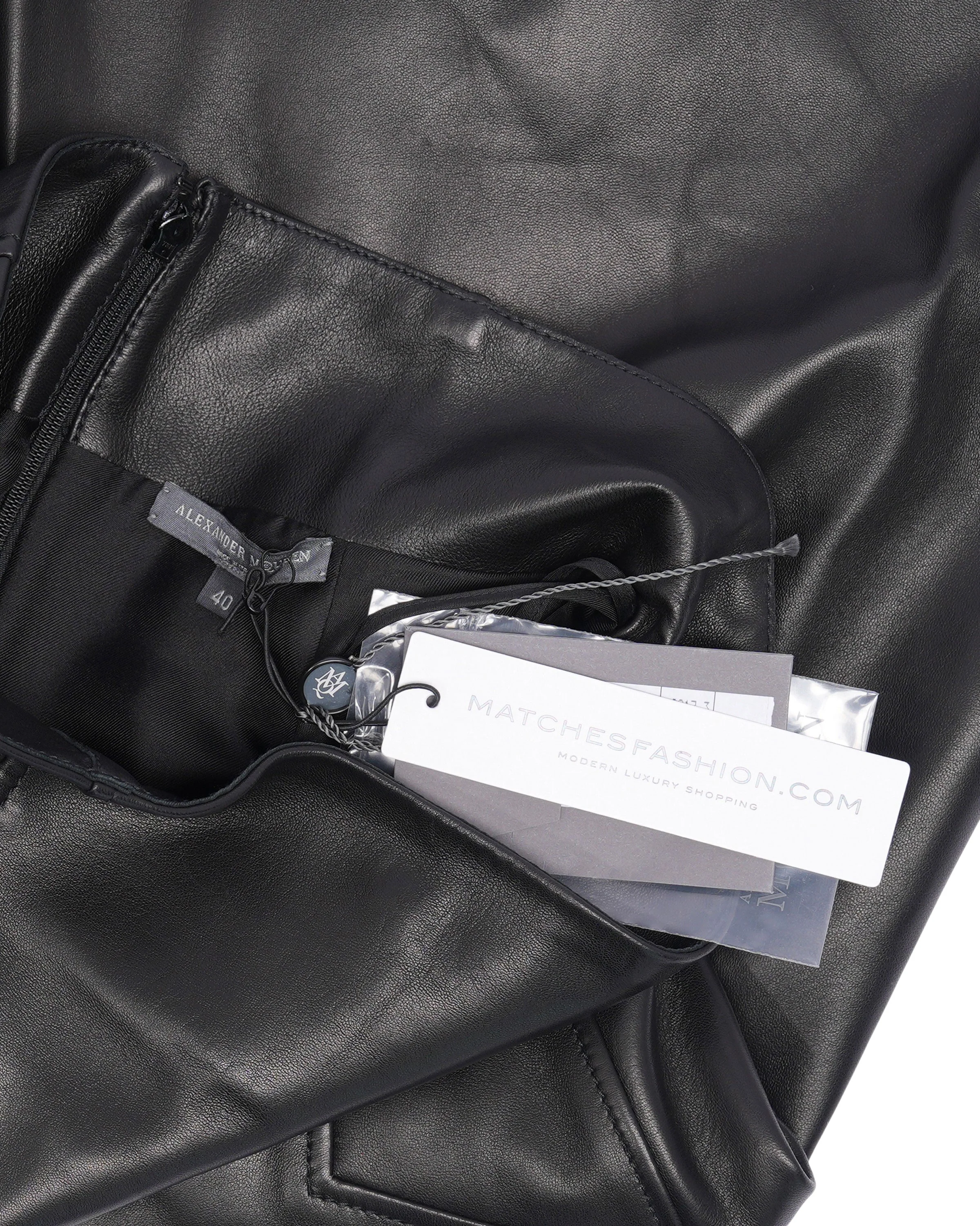 Paneled Leather Skirt - Image 3