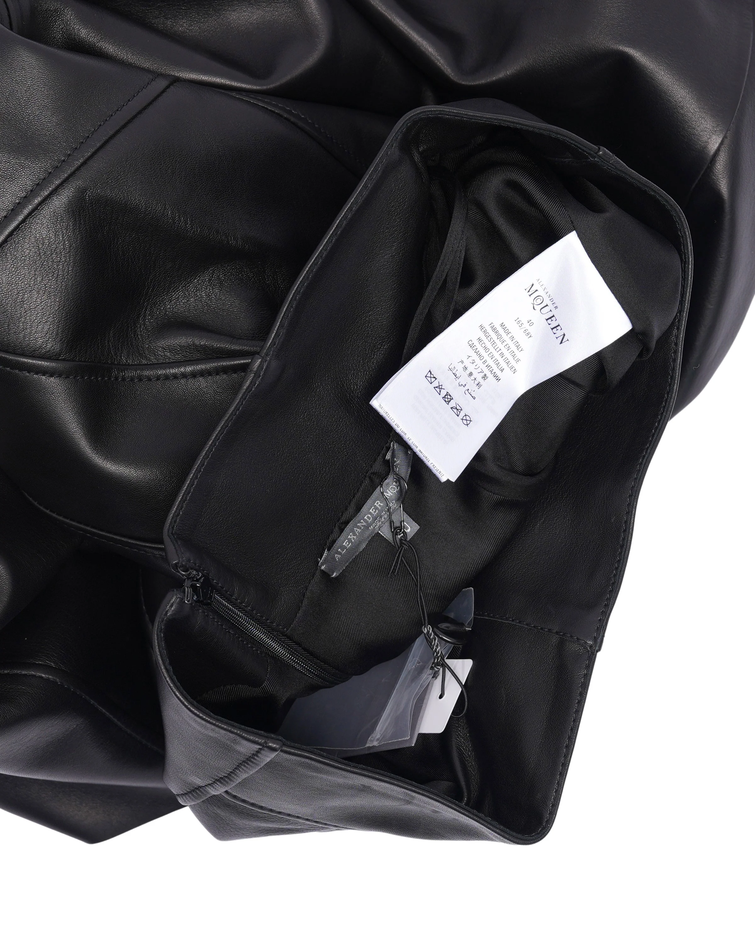 Paneled Leather Skirt - Image 4