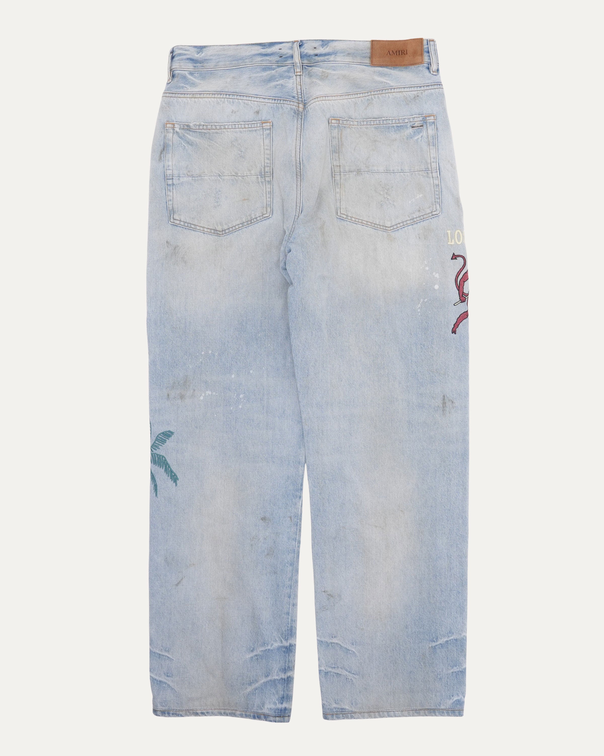 Sinners Embroidered Jeans - Image 2