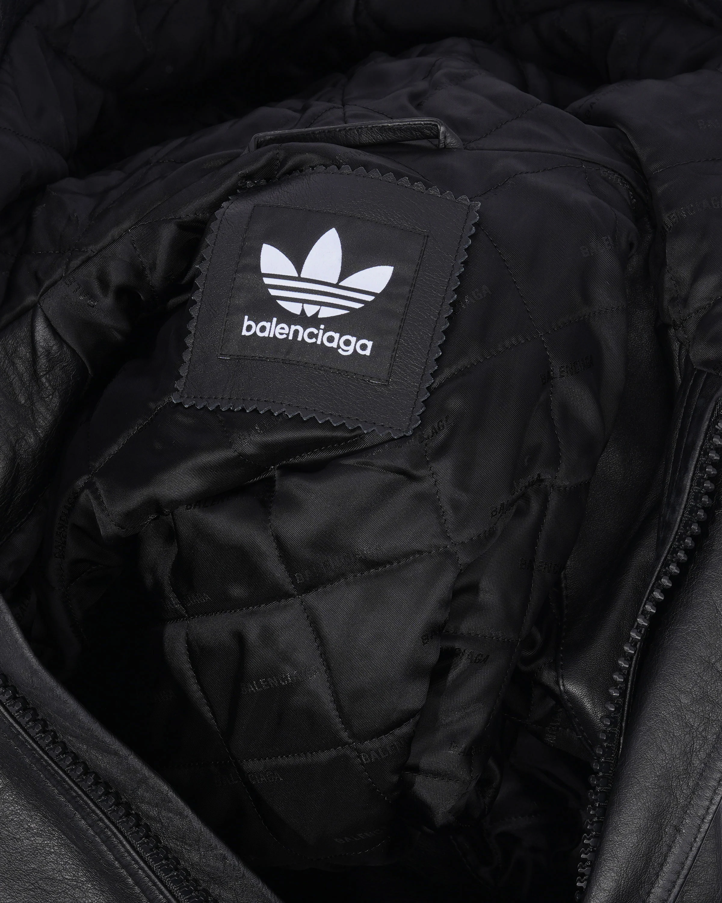 Adidas Leather Hooded Jacket - Image 3