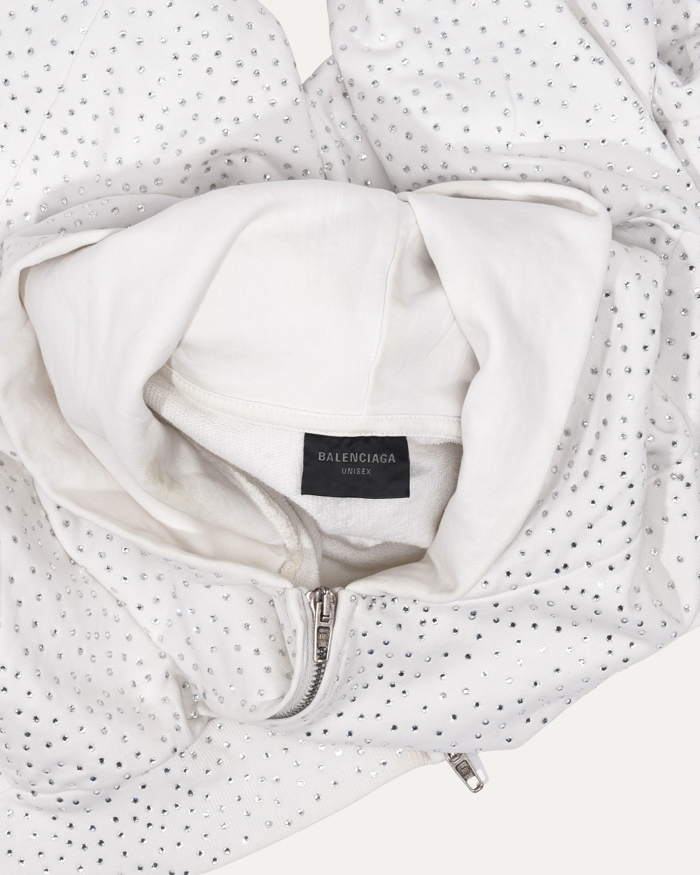 Crystal Embellished Zip-Up Hoodie - Image 4