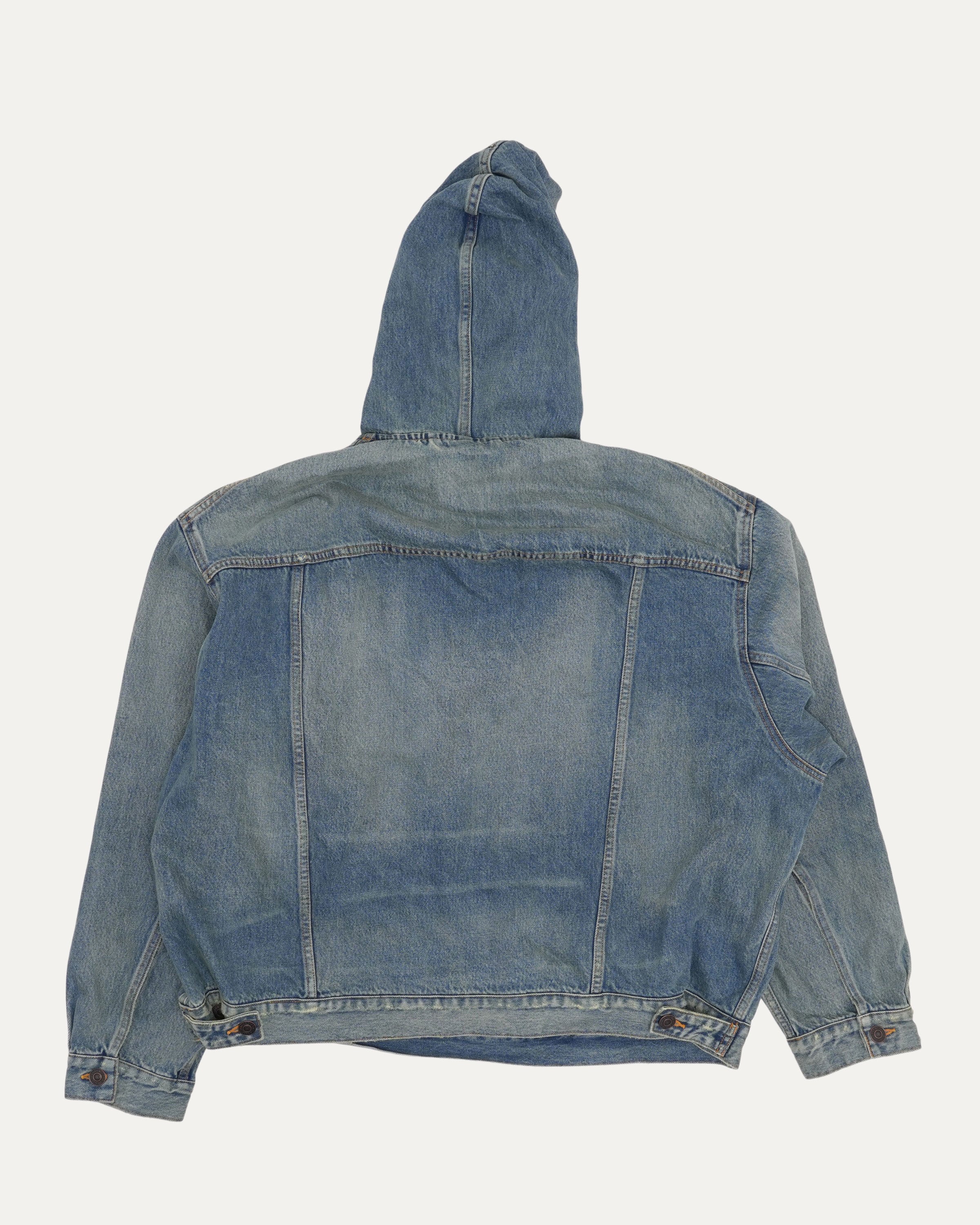 Hooded Pullover Denim Jacket - Image 2