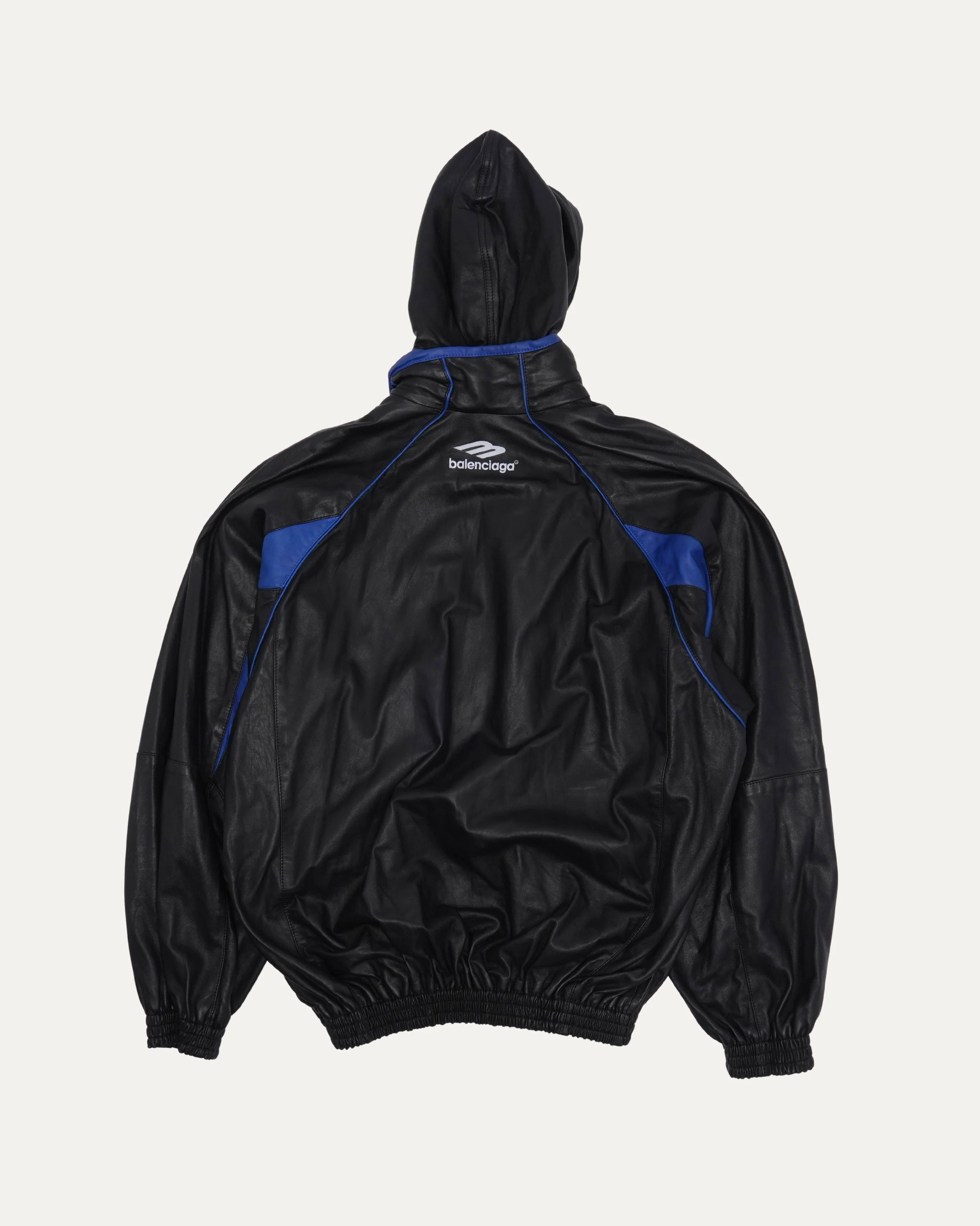 Leather 3B Hooded Track Jacket - Image 2