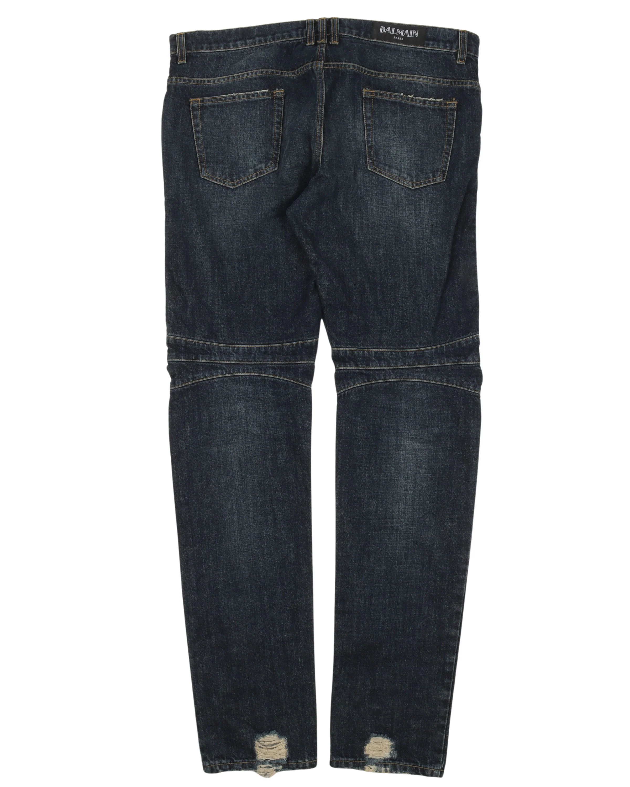 Raw Denim Biker Pants - Image 2