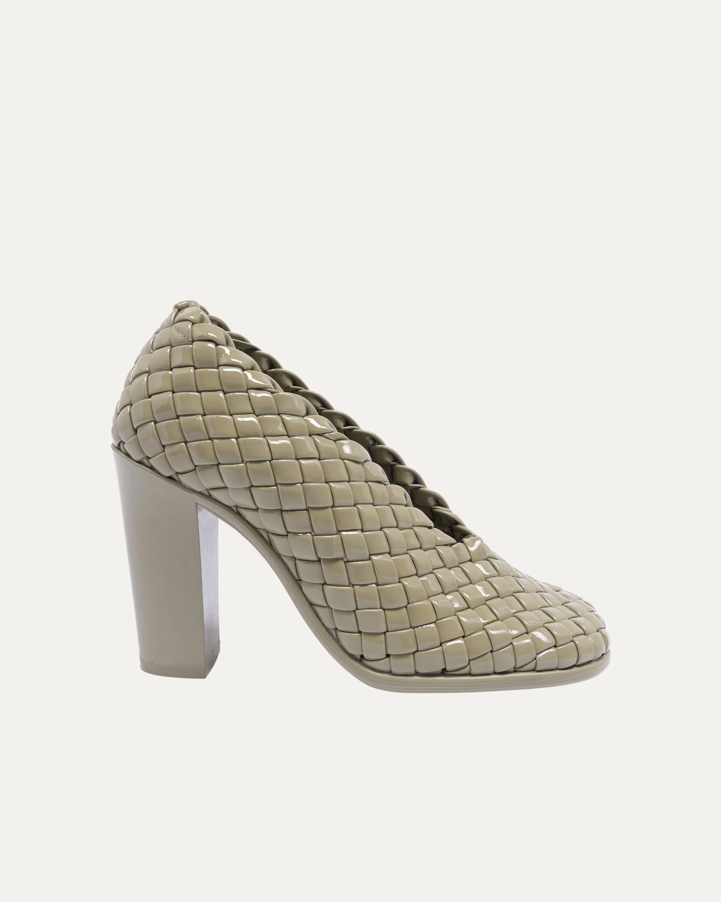 95mm Woven Patent Pumps - Image 4