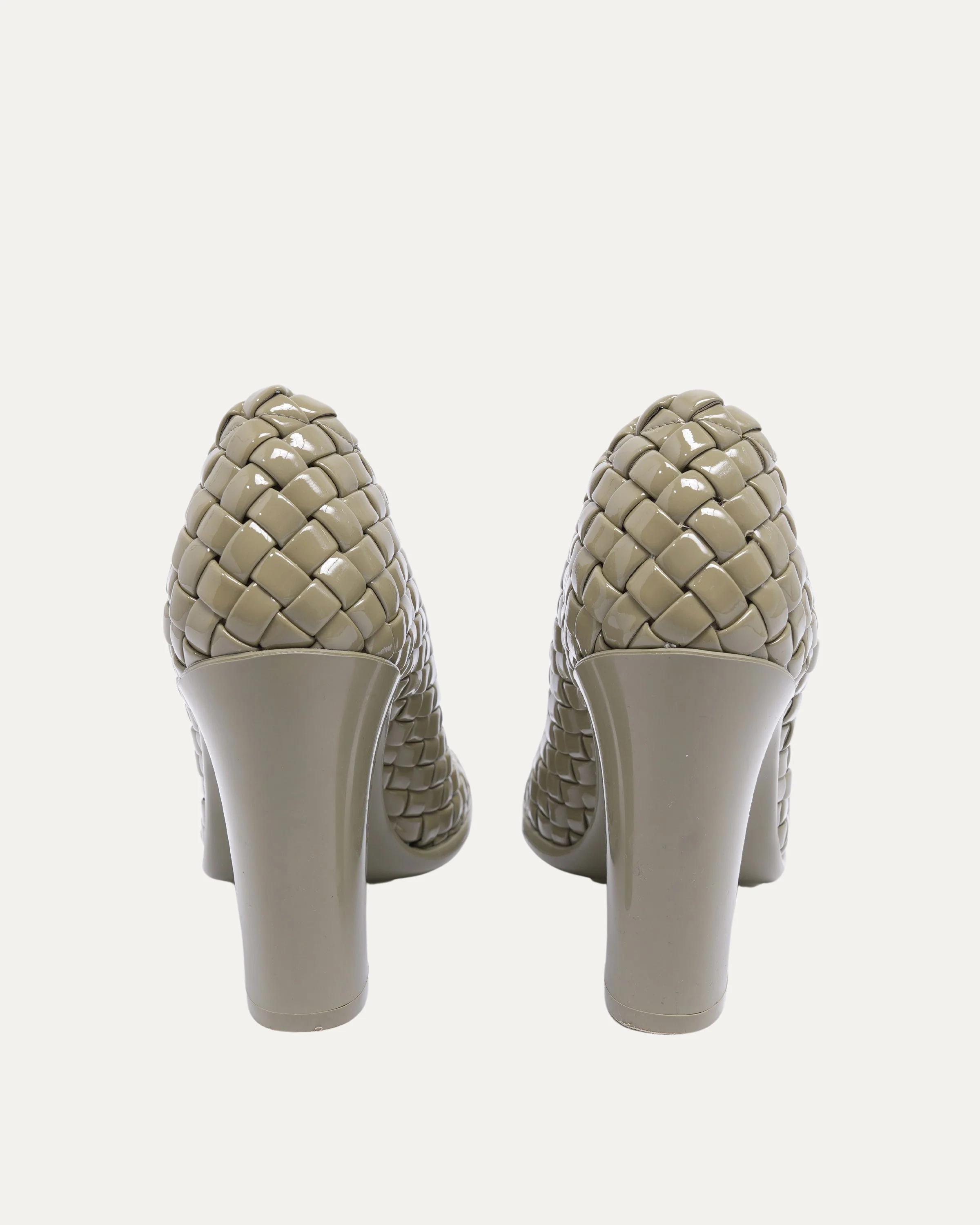 95mm Woven Patent Pumps - Image 5