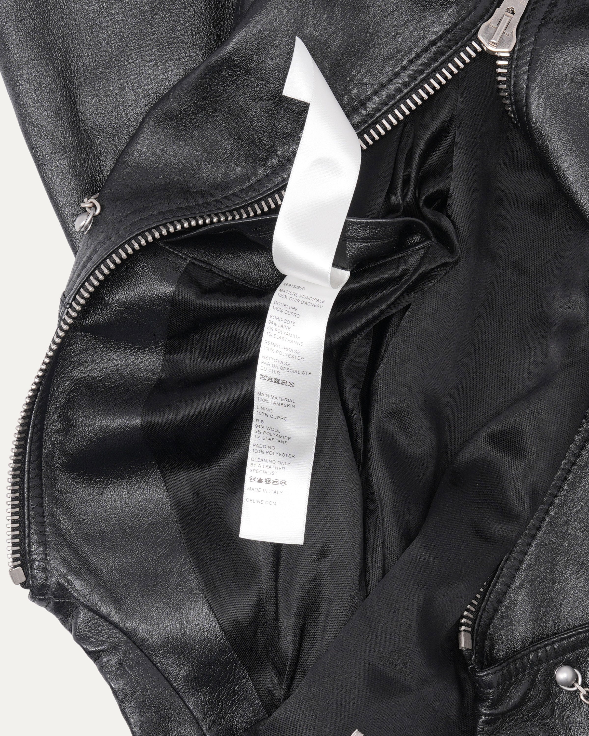 AW21 Chain-Embellished Leather Blouson Jacket - Image 5