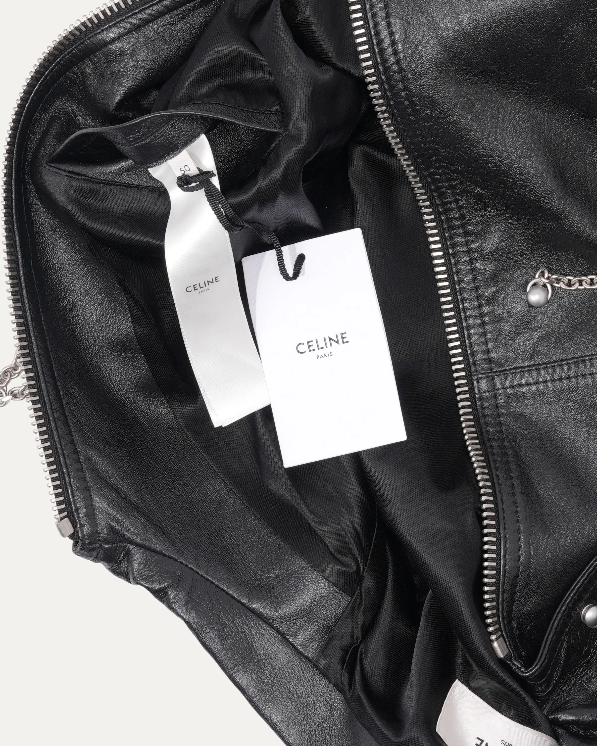 AW21 Chain-Embellished Leather Blouson Jacket - Image 6