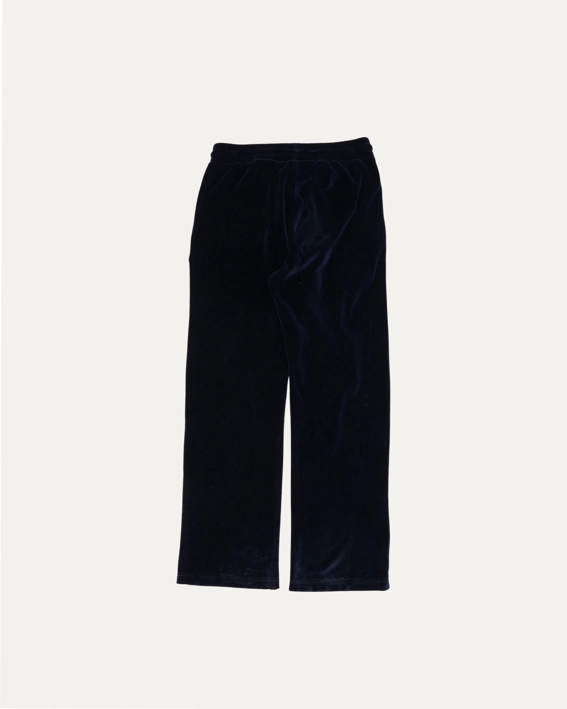 Straight Leg Logo Embroidered Velour Track Pants - Image 2