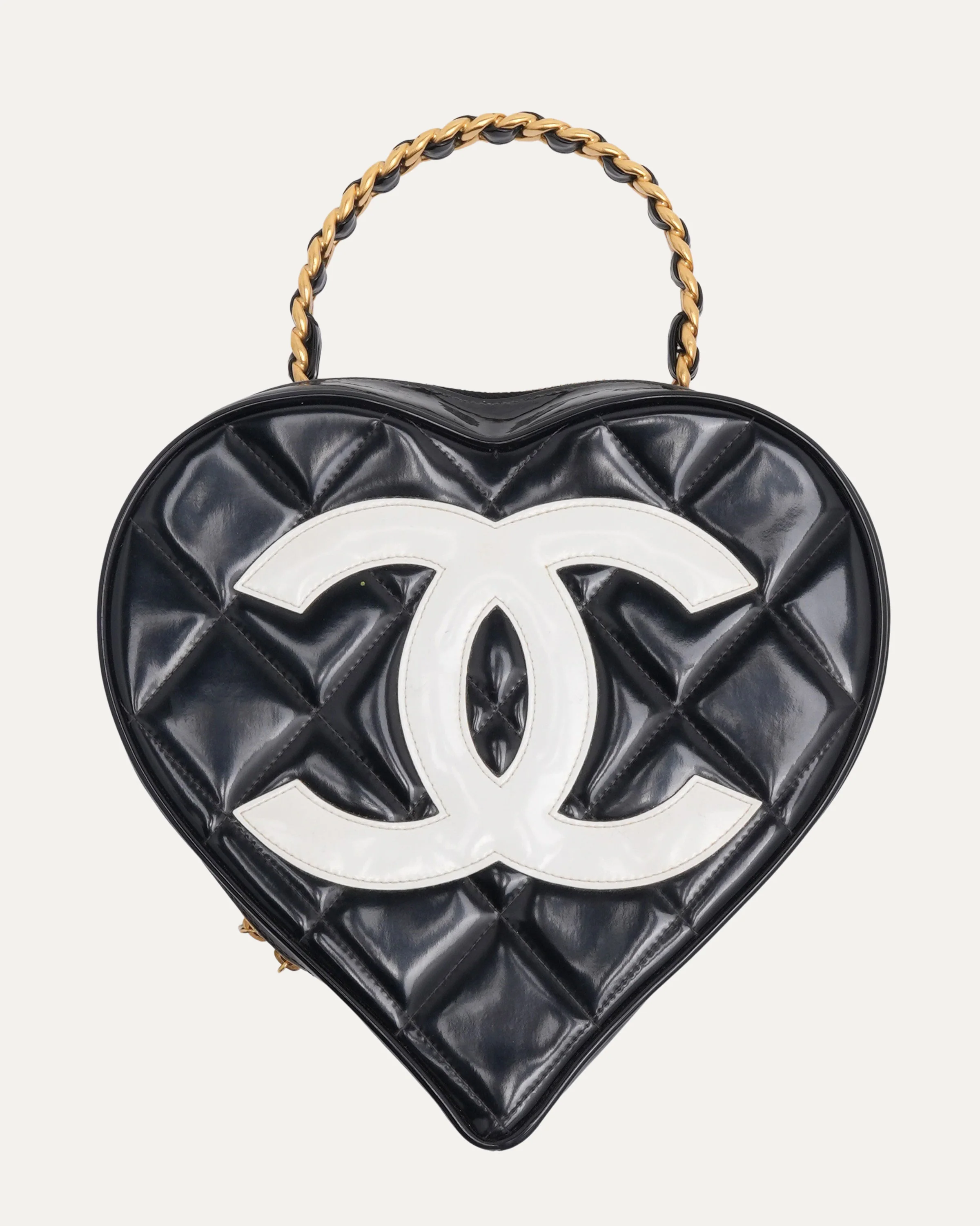 1995 Patent Leather Heart Vanity Bag