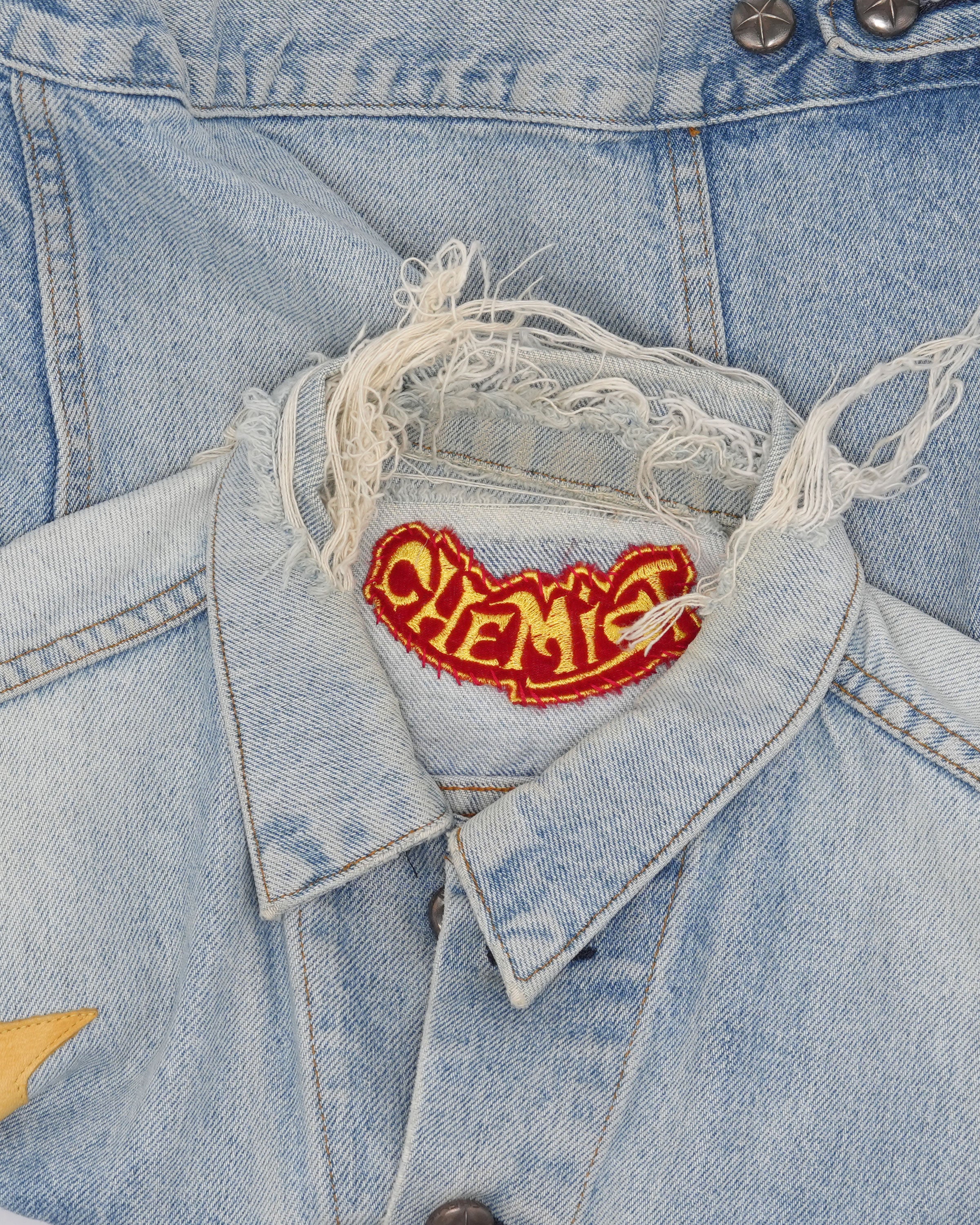 Star Patch Denim Trucker Jacket - Image 3