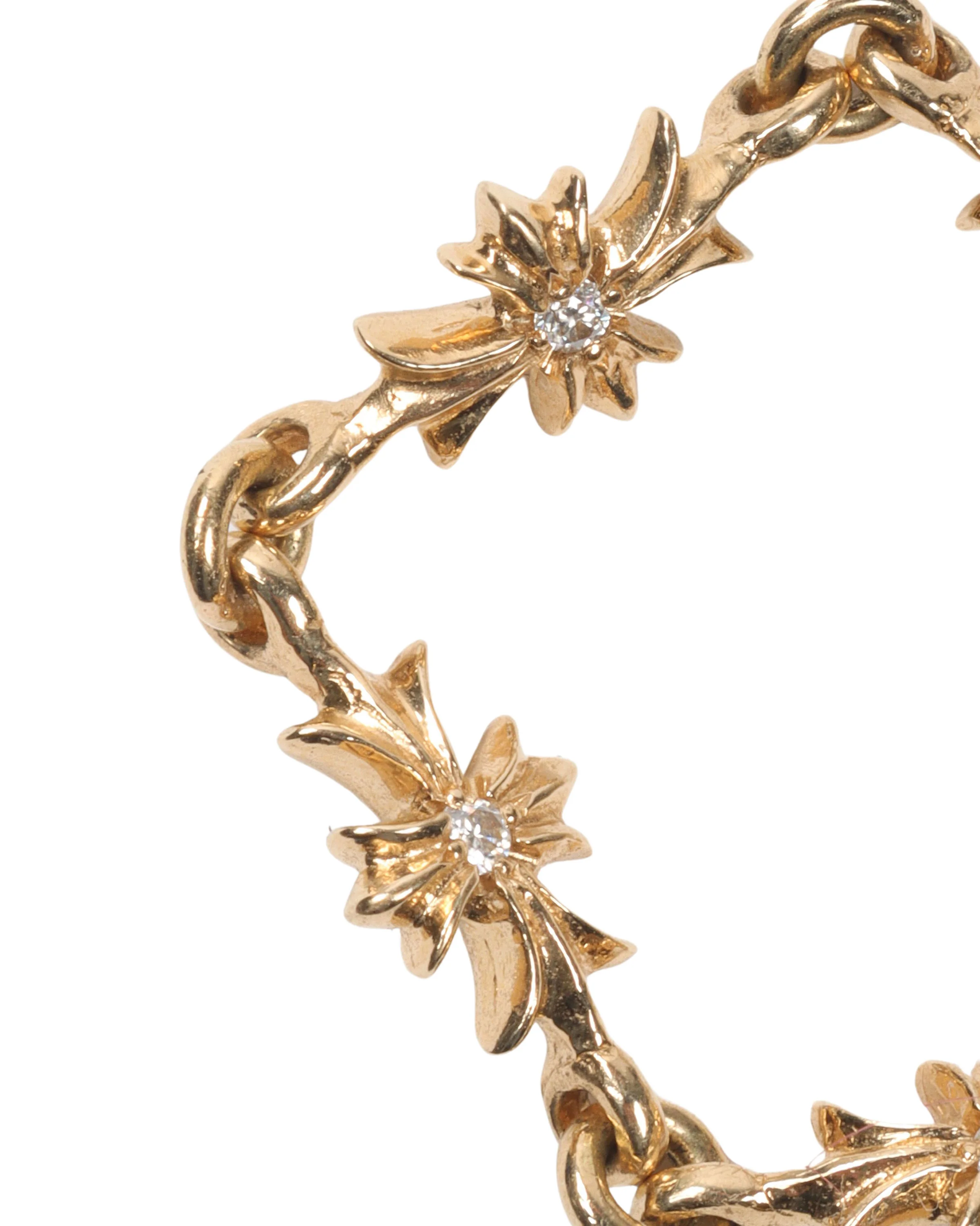 22k Gold & Diamond Tiny E Chain Ring - Image 2