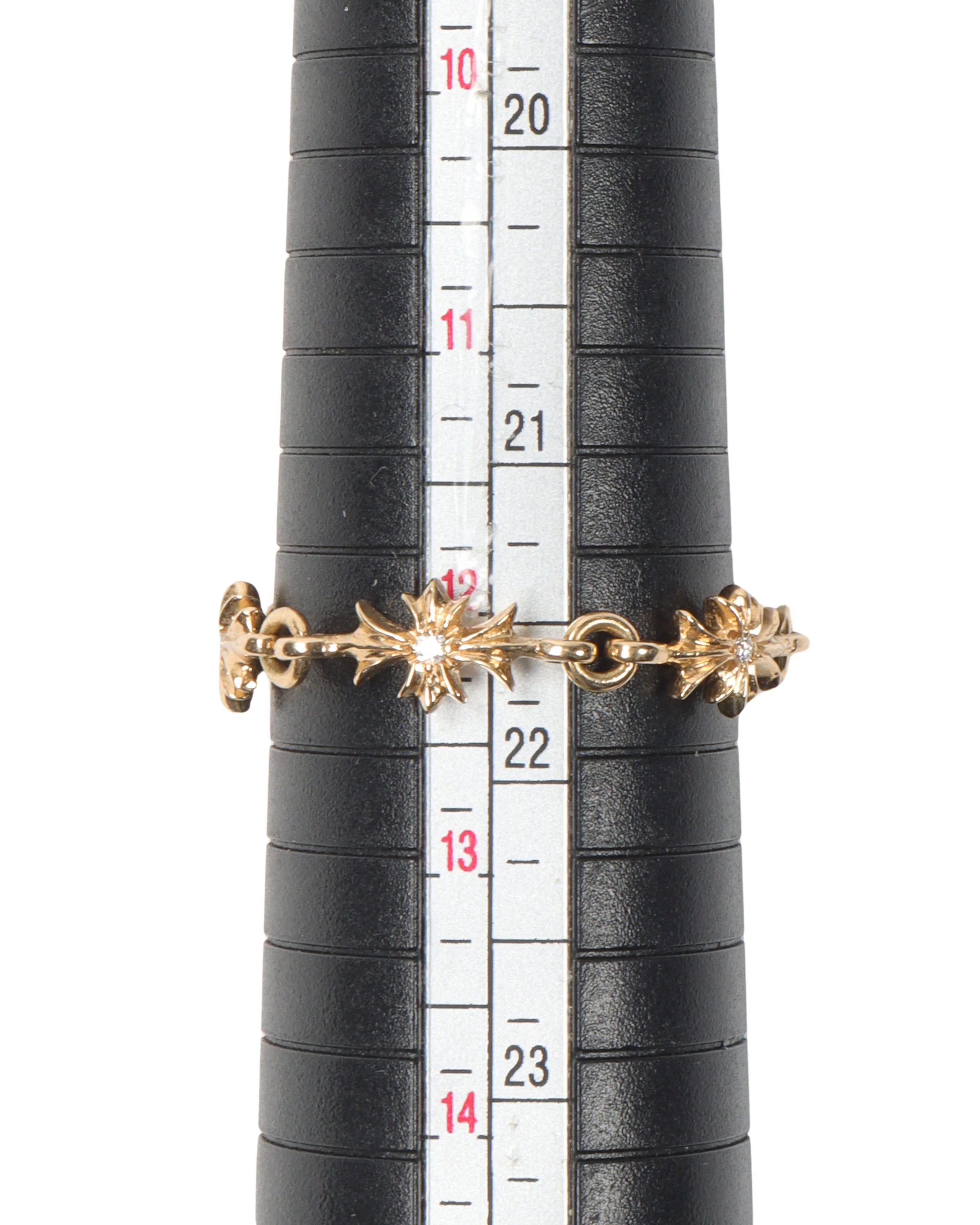 22k Gold & Diamond Tiny E Chain Ring - Image 3