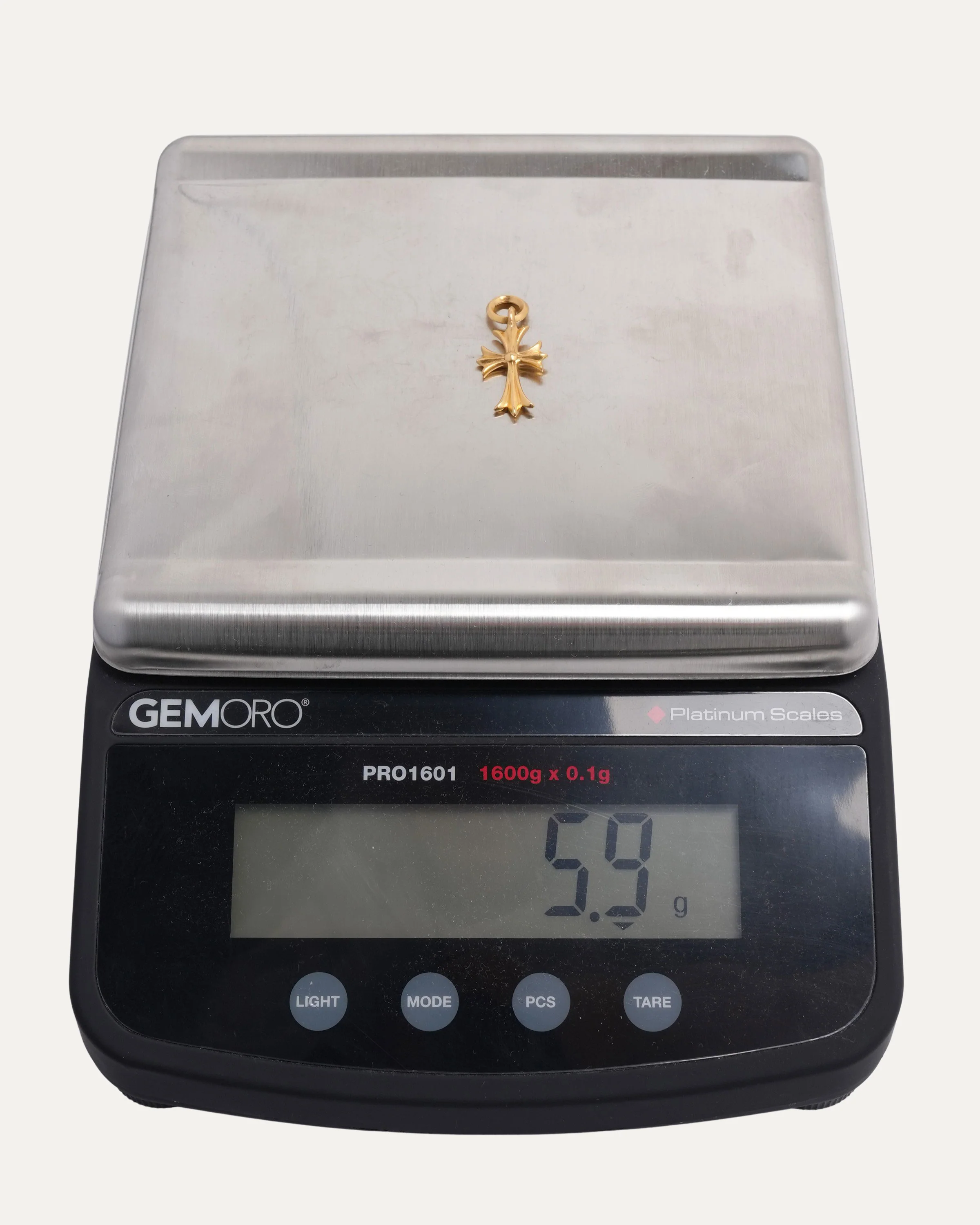 22k Gold Tiny Cross w/ B Ring - Image 3