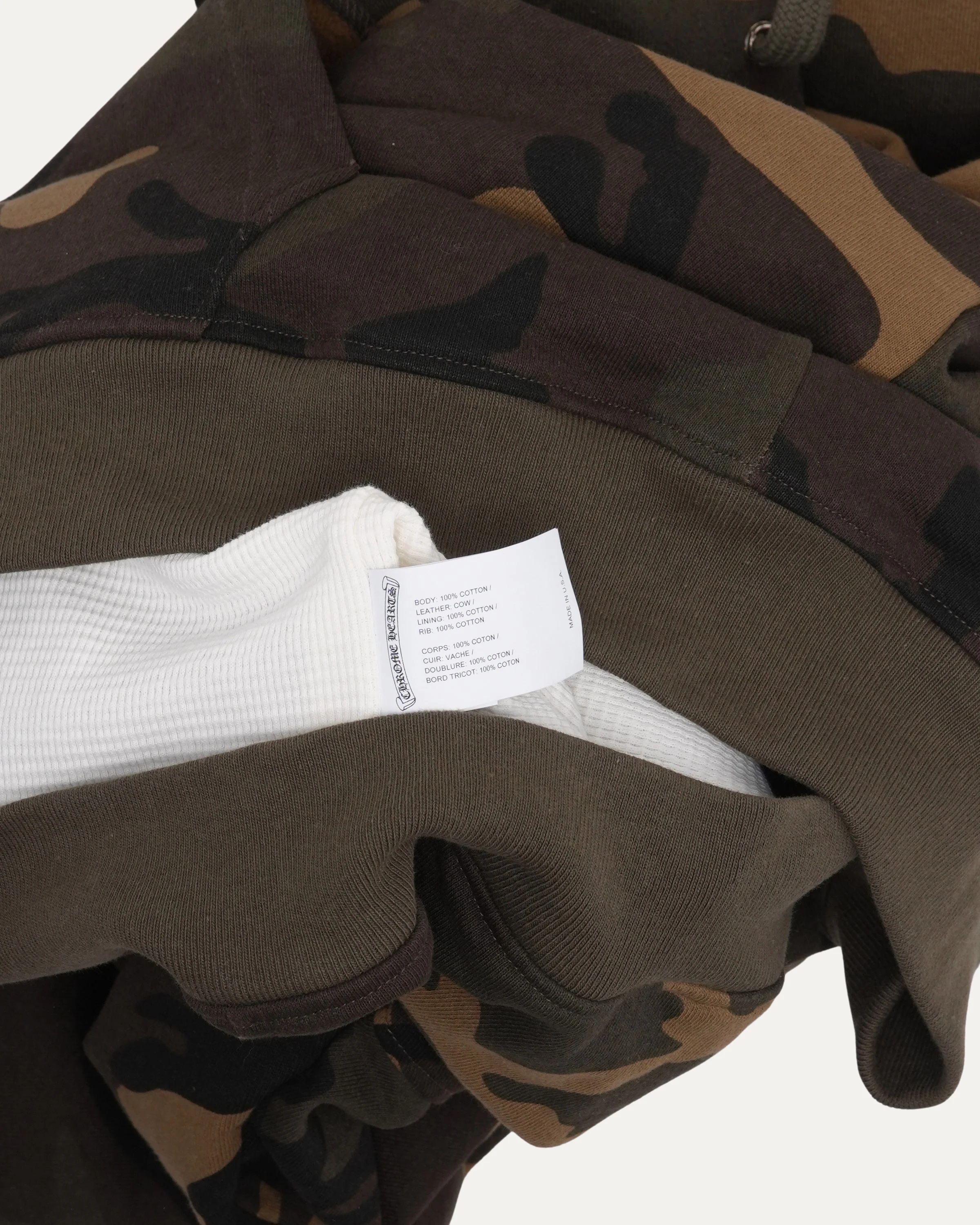 Camouflage Horseshoe Floral Cross Patch Zip Hoodie - Image 3
