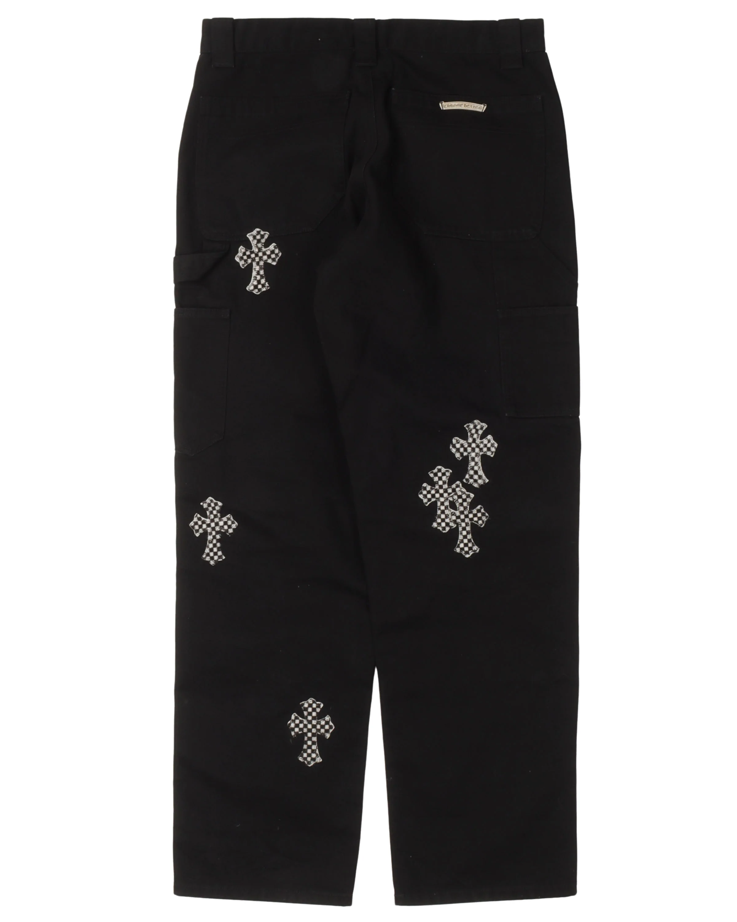 Checkered Cross Patch Double Knee Pants - Image 2