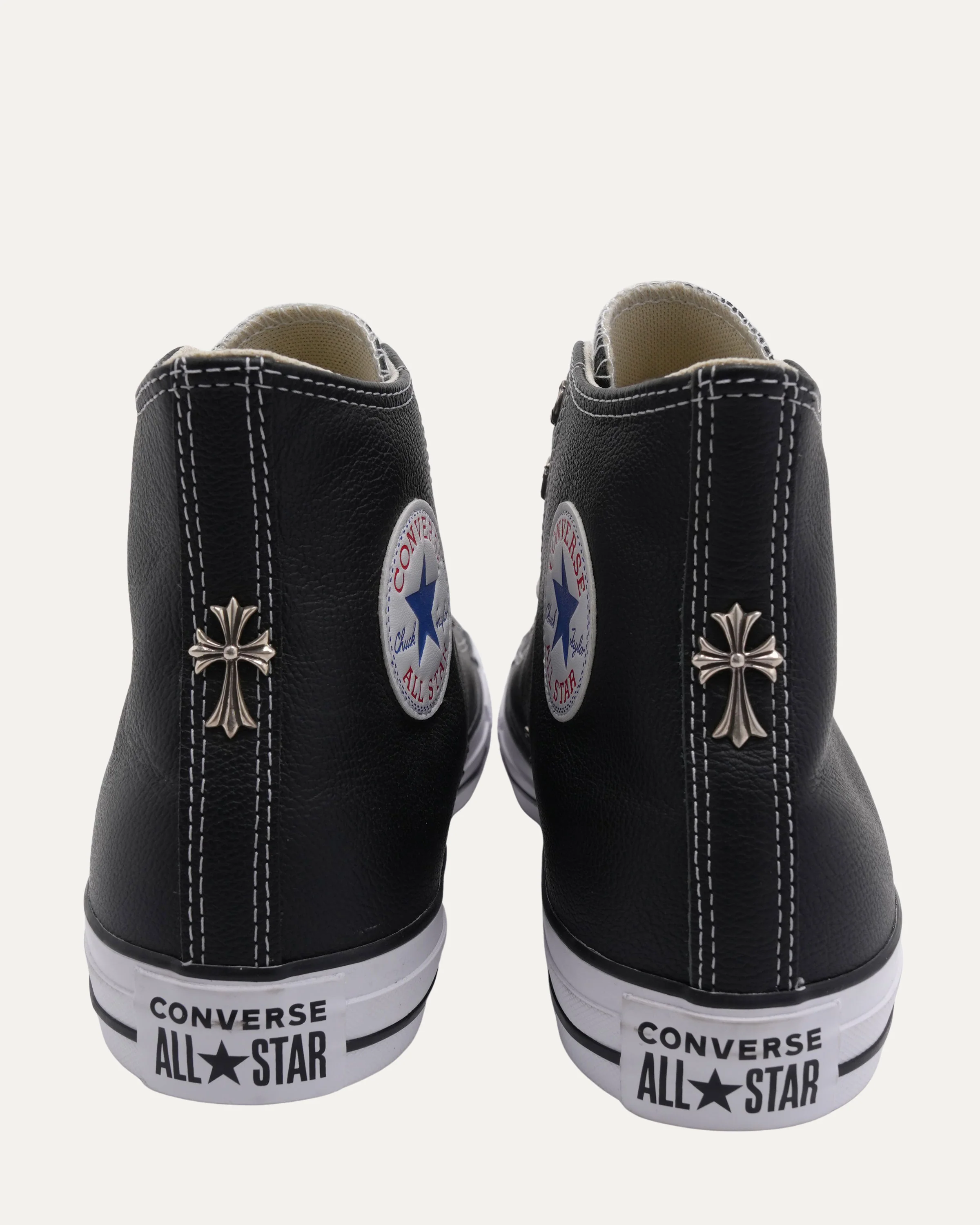 Cross Embellished Leather Converse Chuck Taylor Sneakers - Image 4