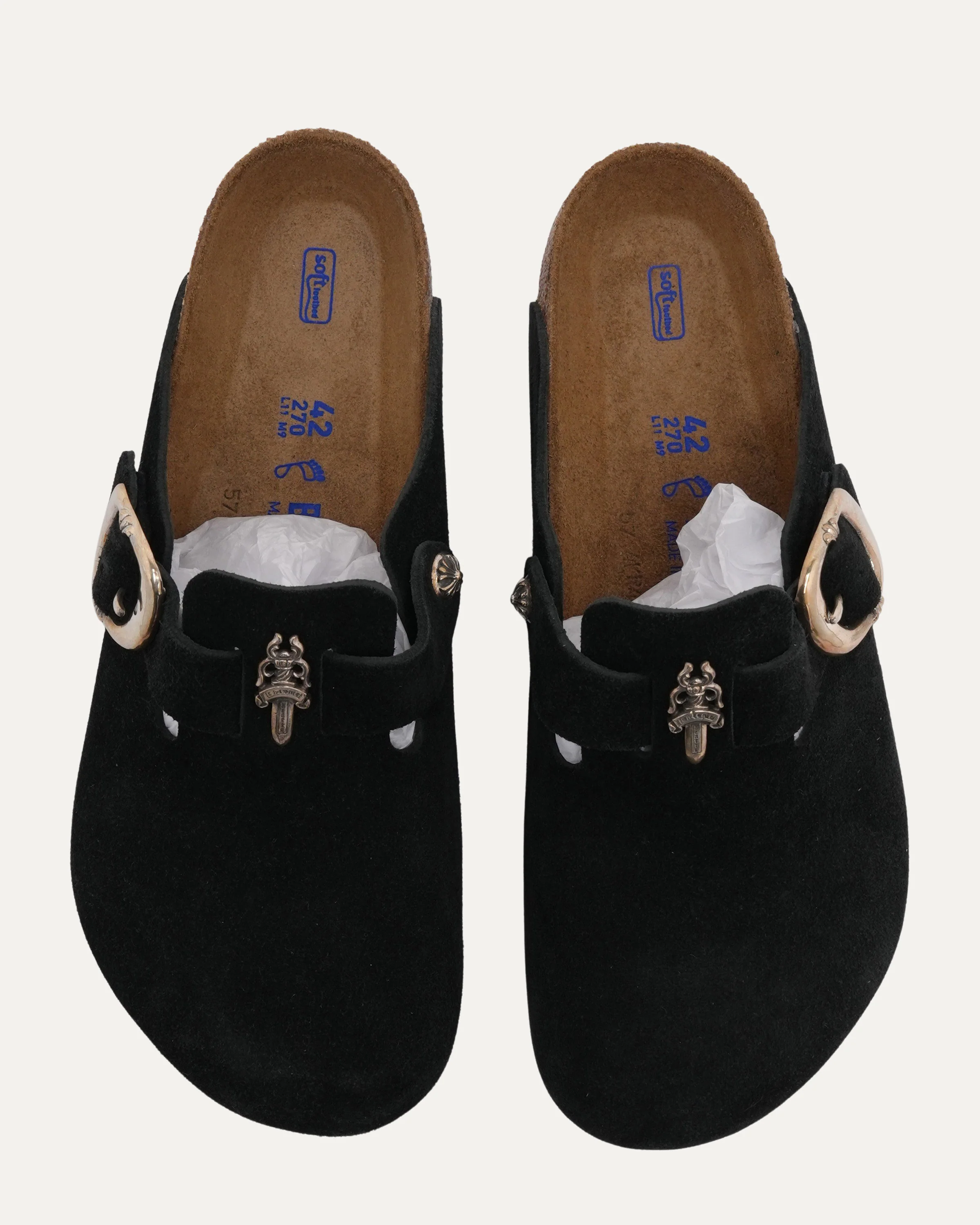 Dagger Embellished Birkenstock Boston Suede Mule - Image 6