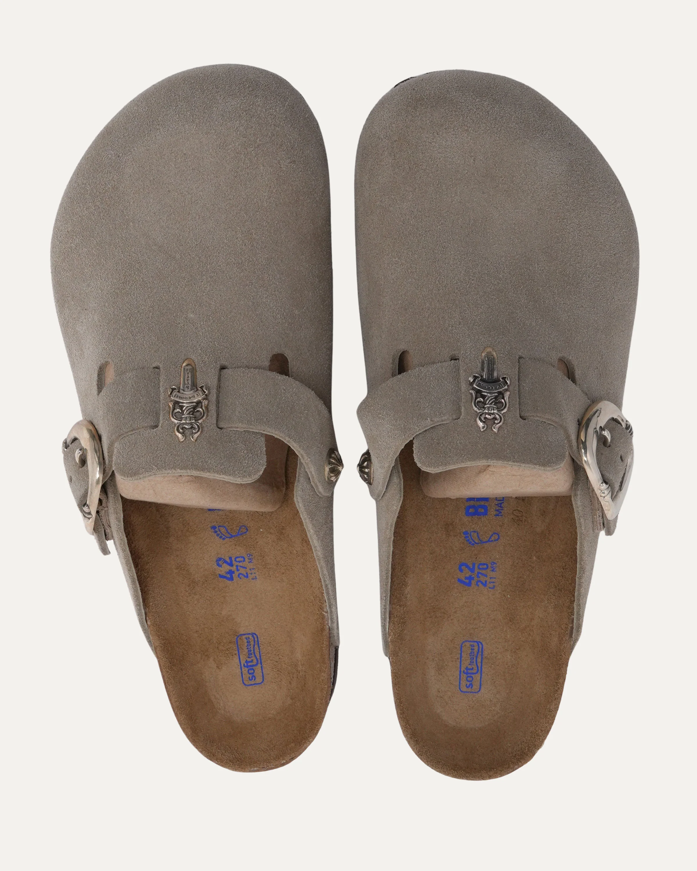 Dagger Embellished Birkenstock Boston Suede Mule - Image 5