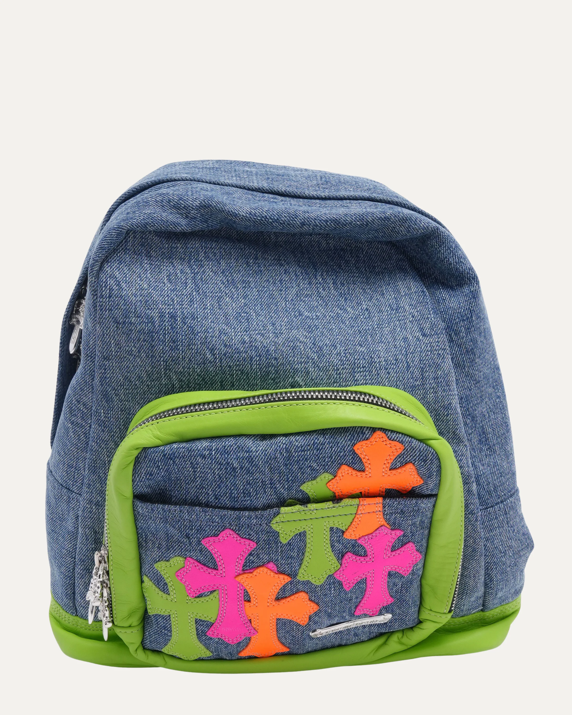 Denim Cross Patch Seventh Grade Mini Backpack