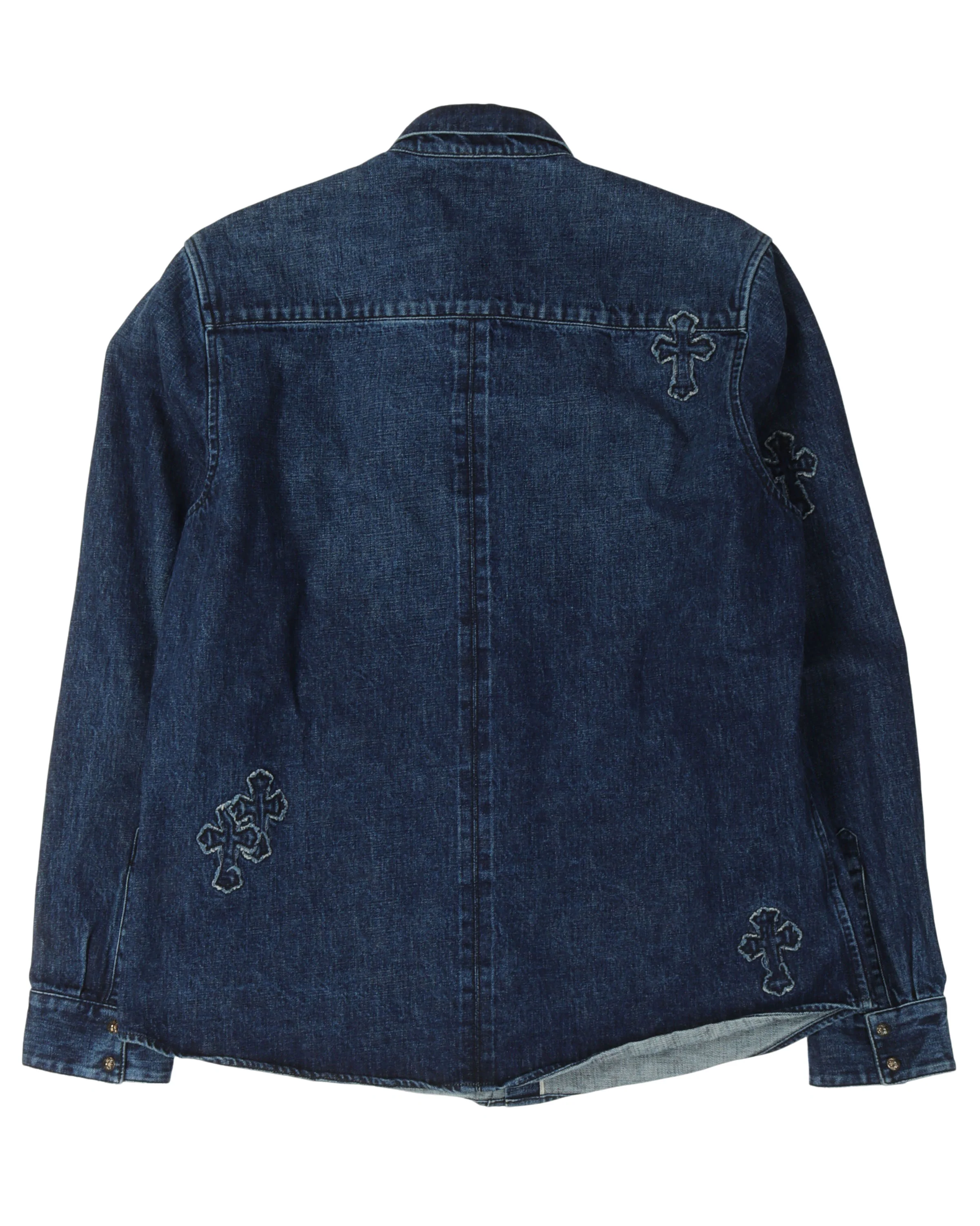 Denim Cross Patch Shirt - Image 2