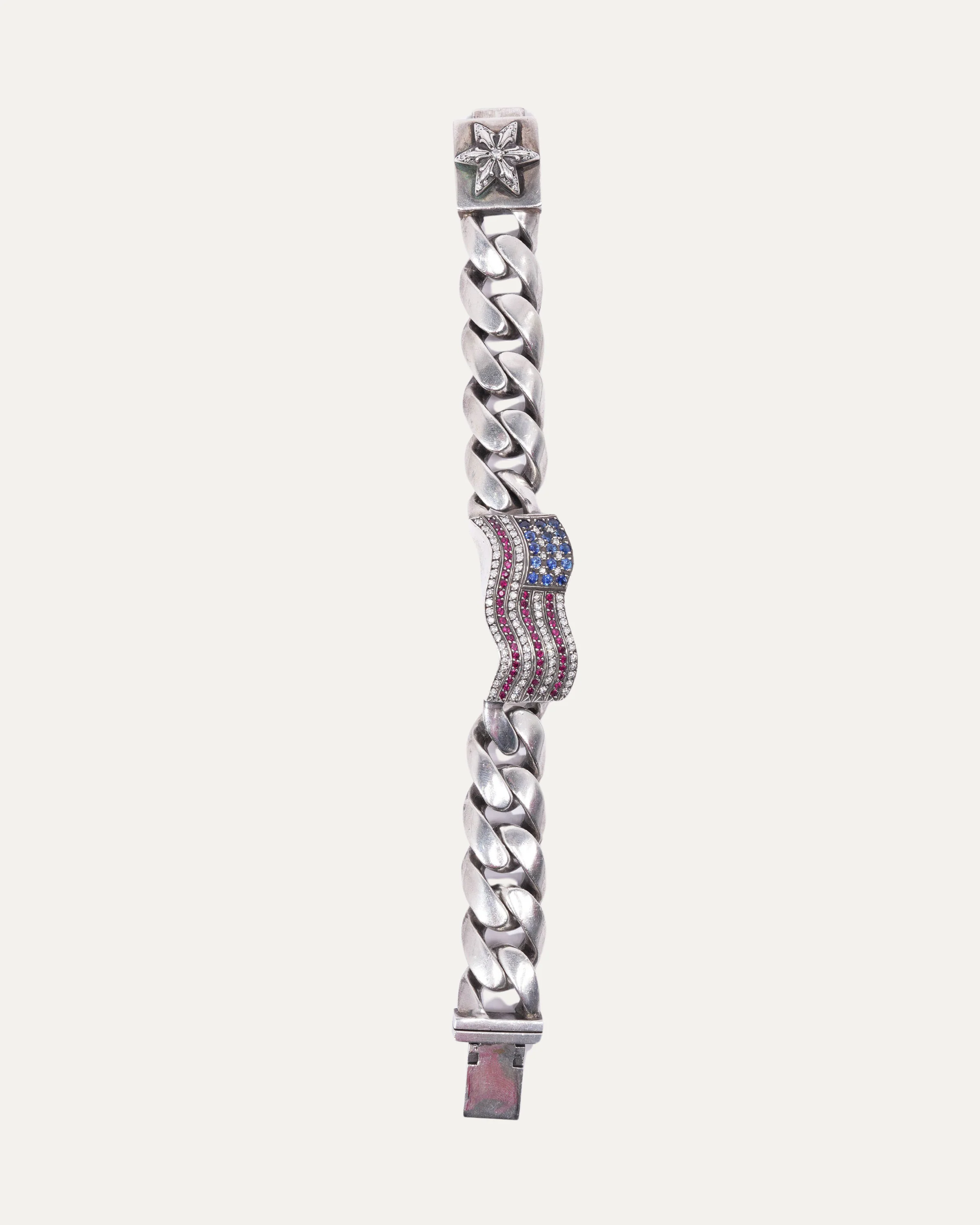 Diamond American Flag ID Bracelet - Image 7