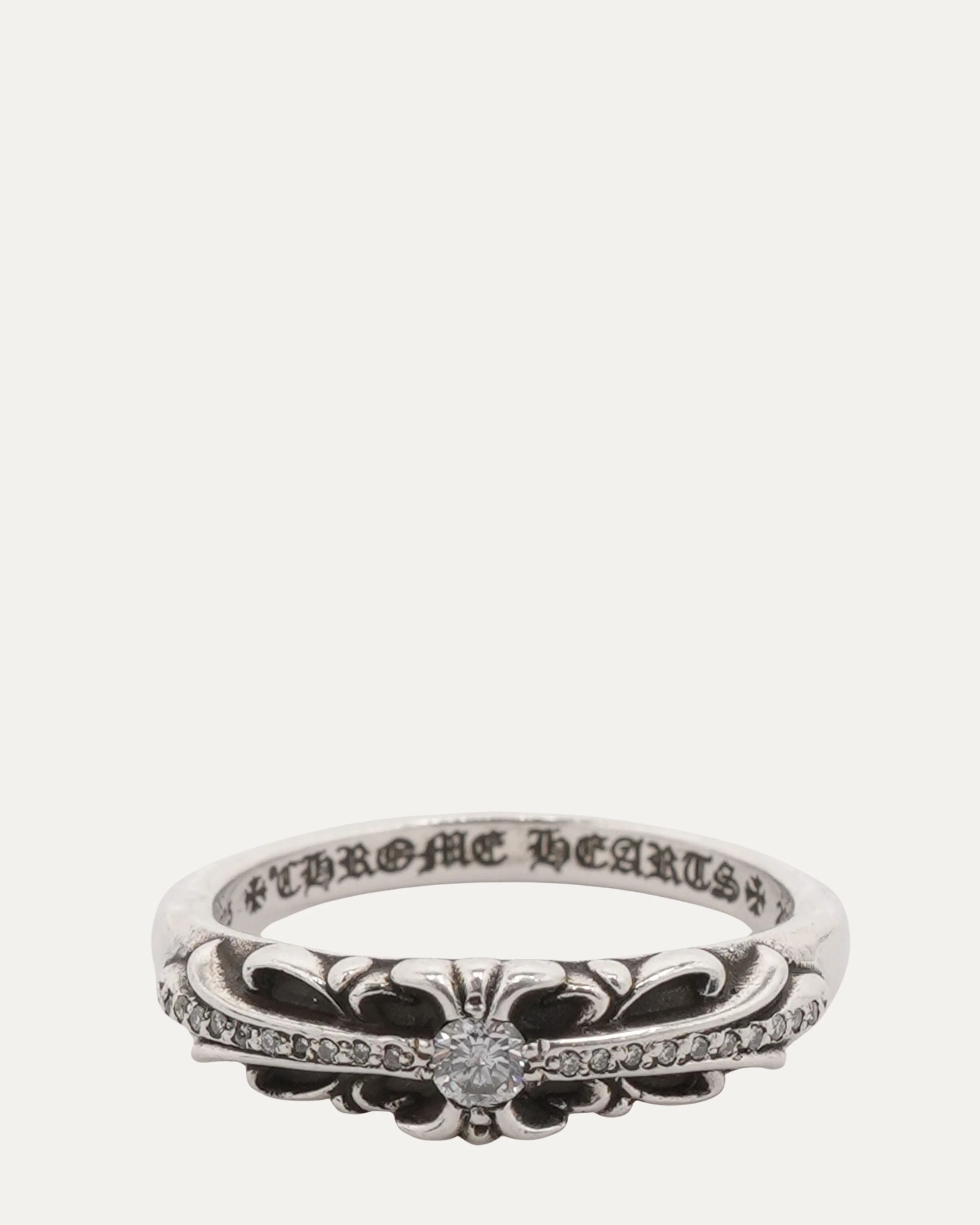 Diamond Mini Floral Cross Ring