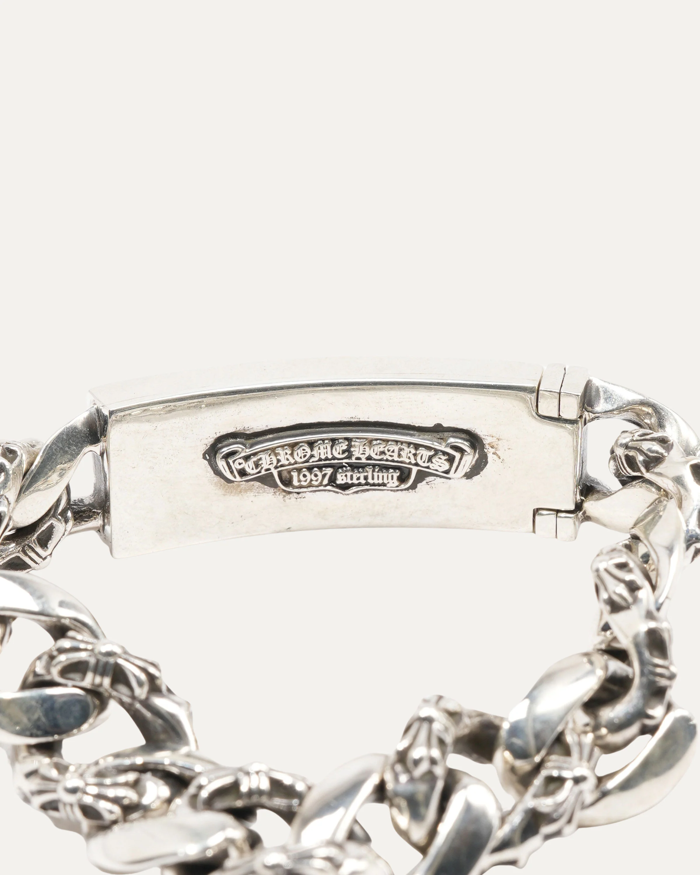 Fancy Link Floral Cross ID Bracelet - Image 2