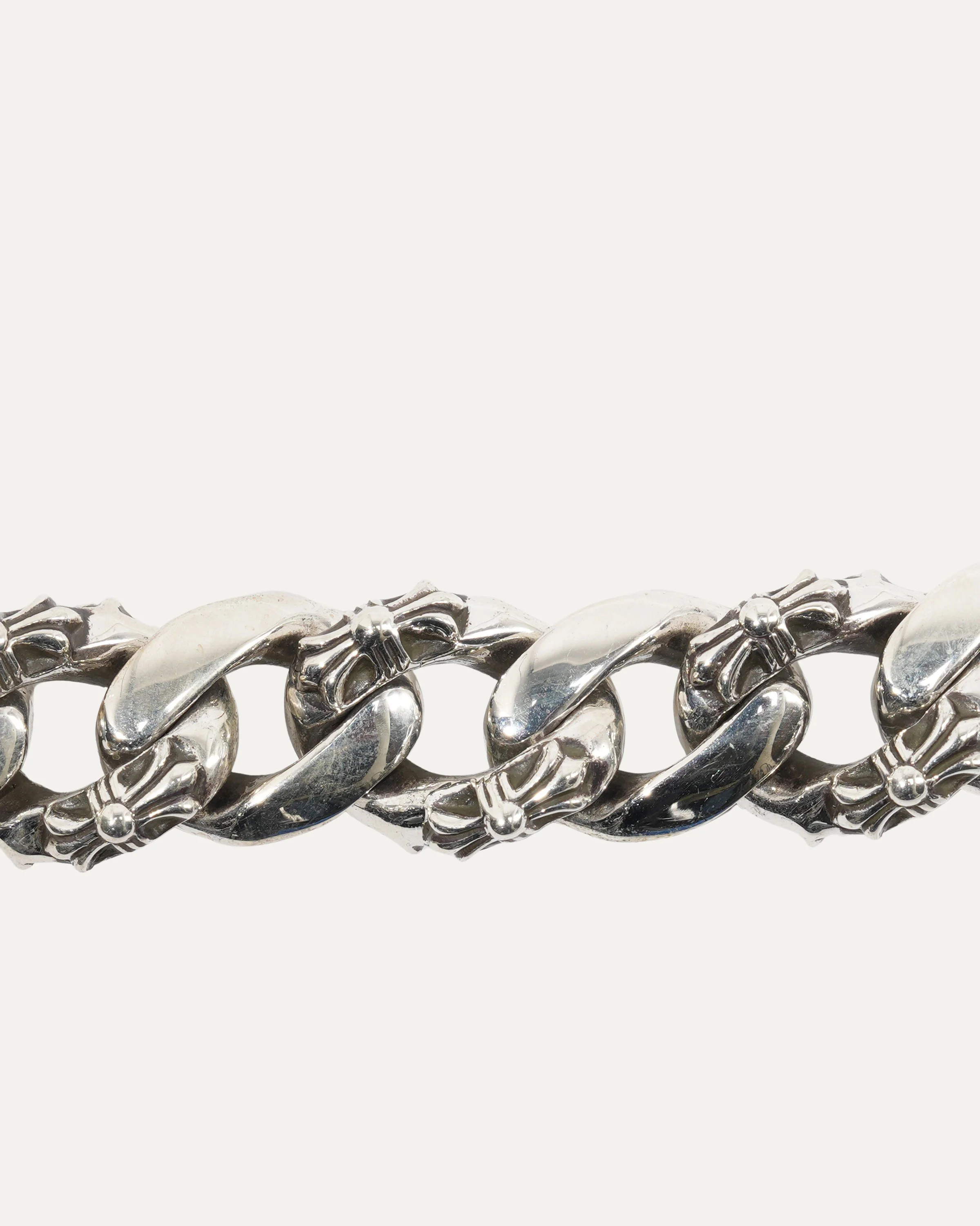 Fancy Link Floral Cross ID Bracelet - Image 3