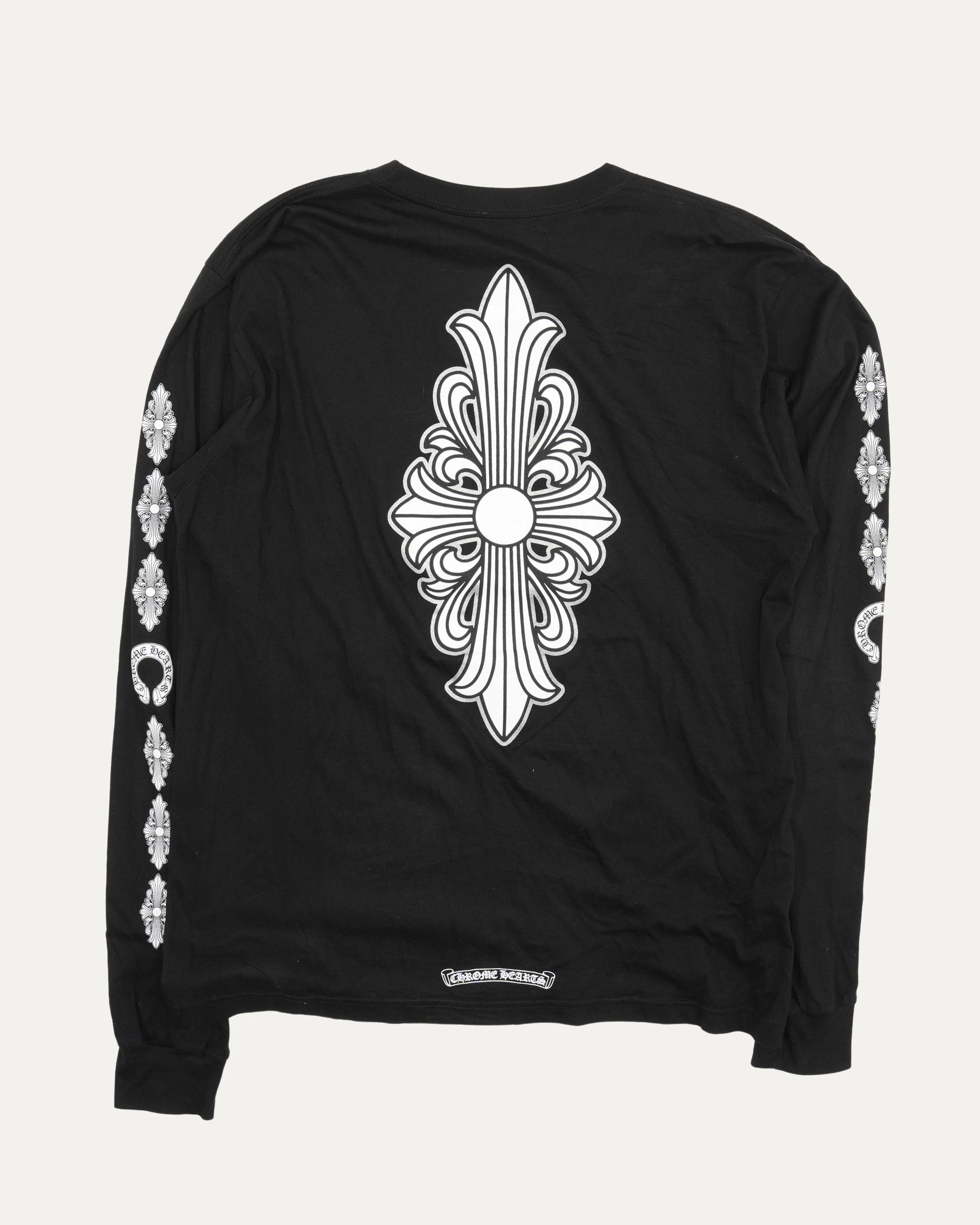 Floral Cross Long Sleeve Pocket T-Shirt - Image 2