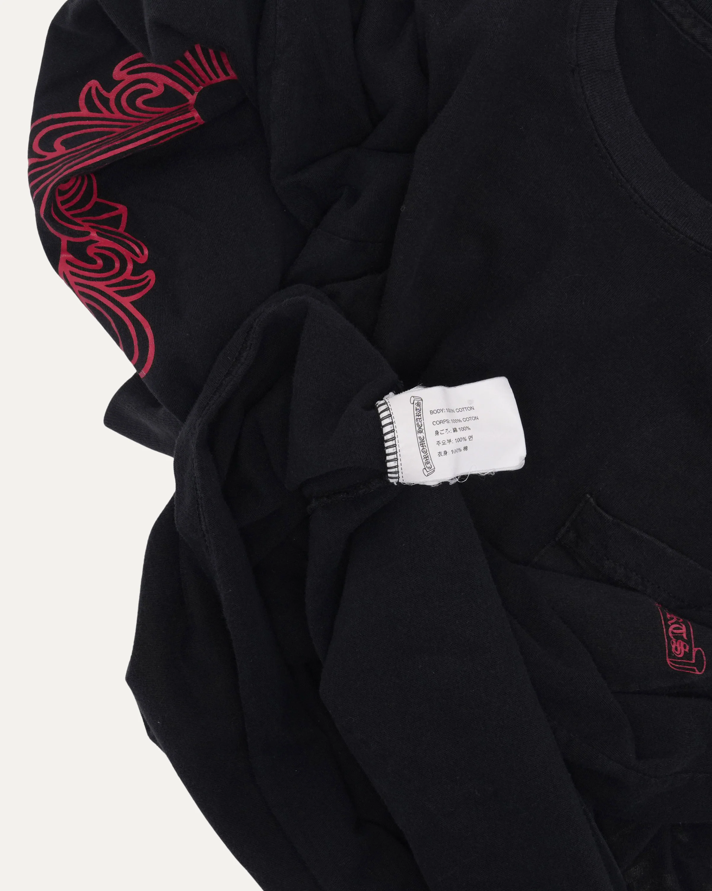 Floral Cross Long Sleeve Pocket T-Shirt - Image 3