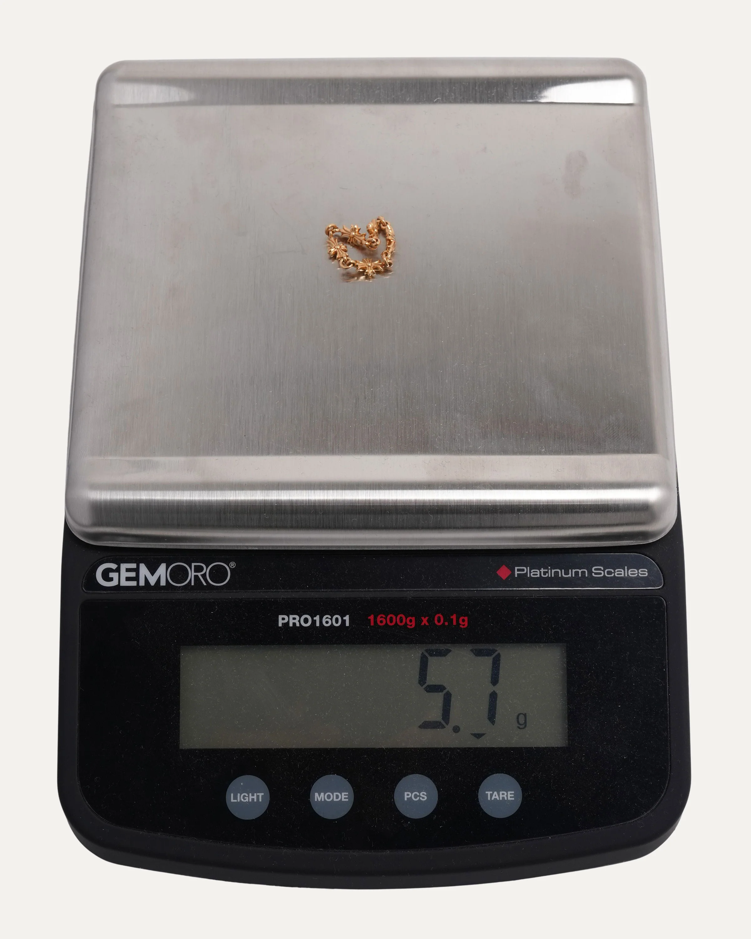 Gold and Diamond Tiny E Ring - Image 5
