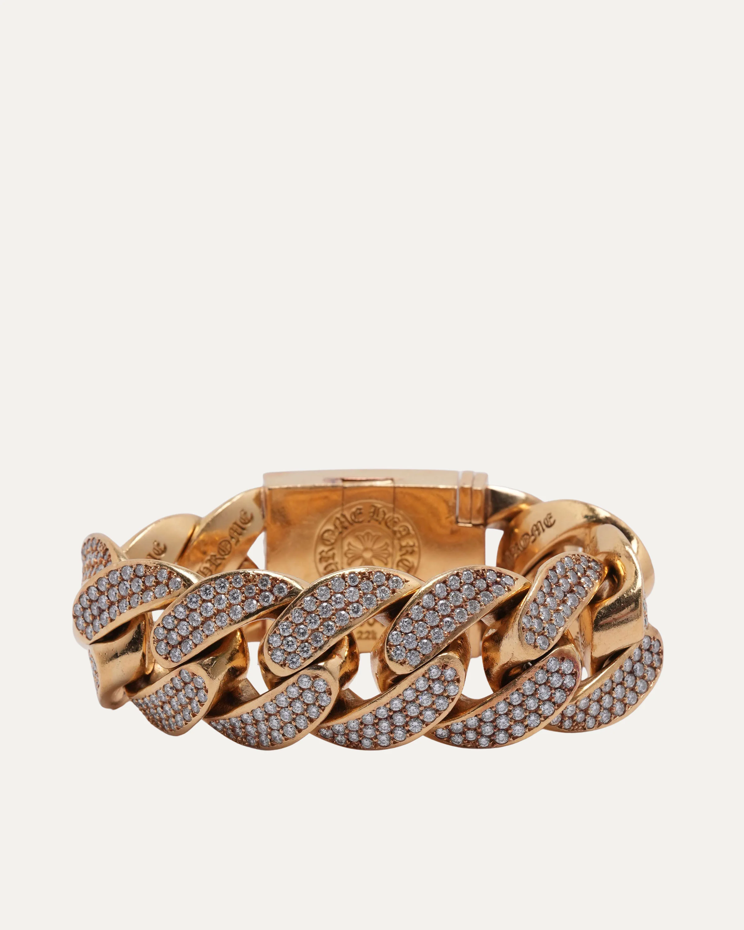 Gold Diamond XL Fleur Box ID Bracelet - Image 4