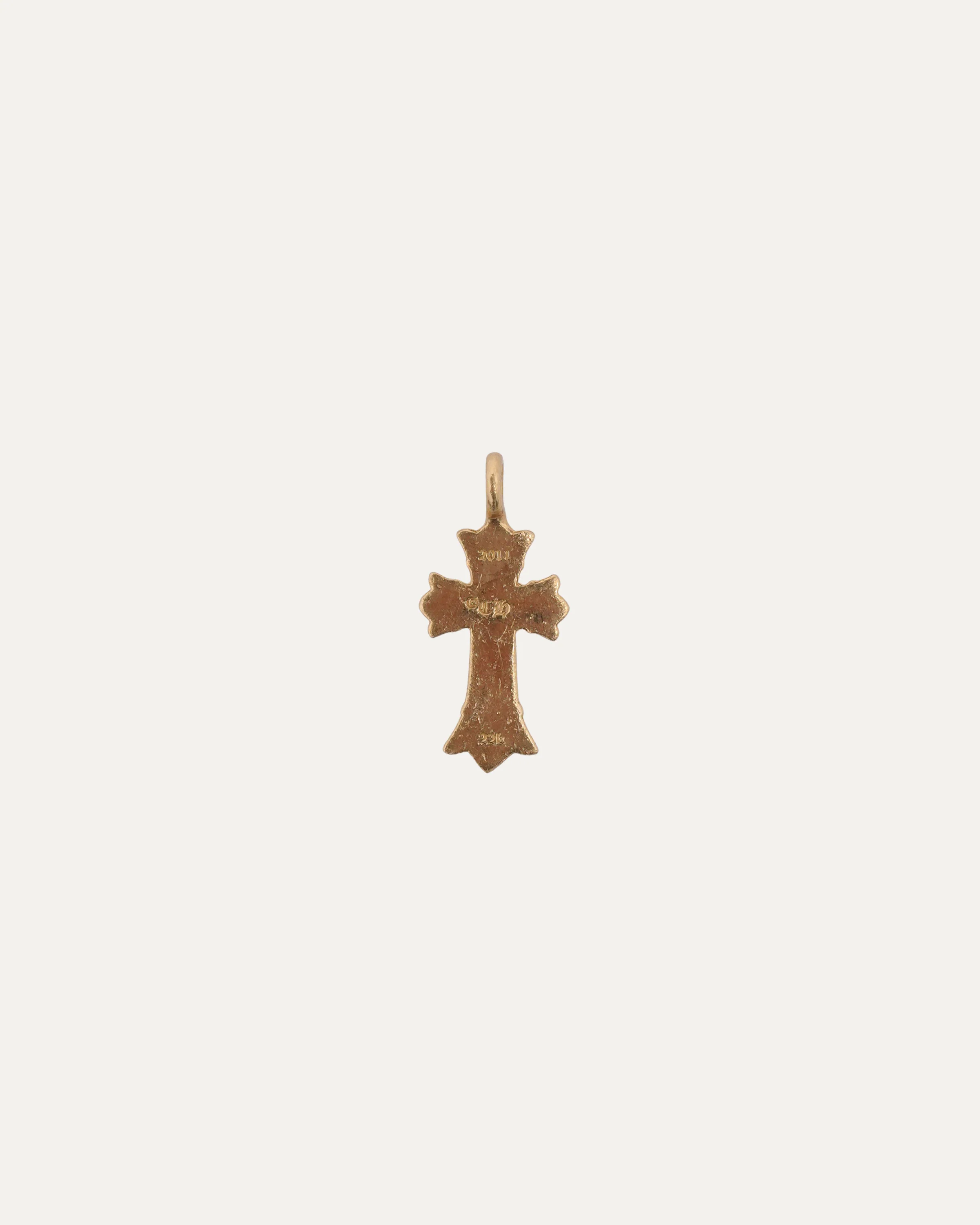 Gold Double Cross Pendant - Image 2