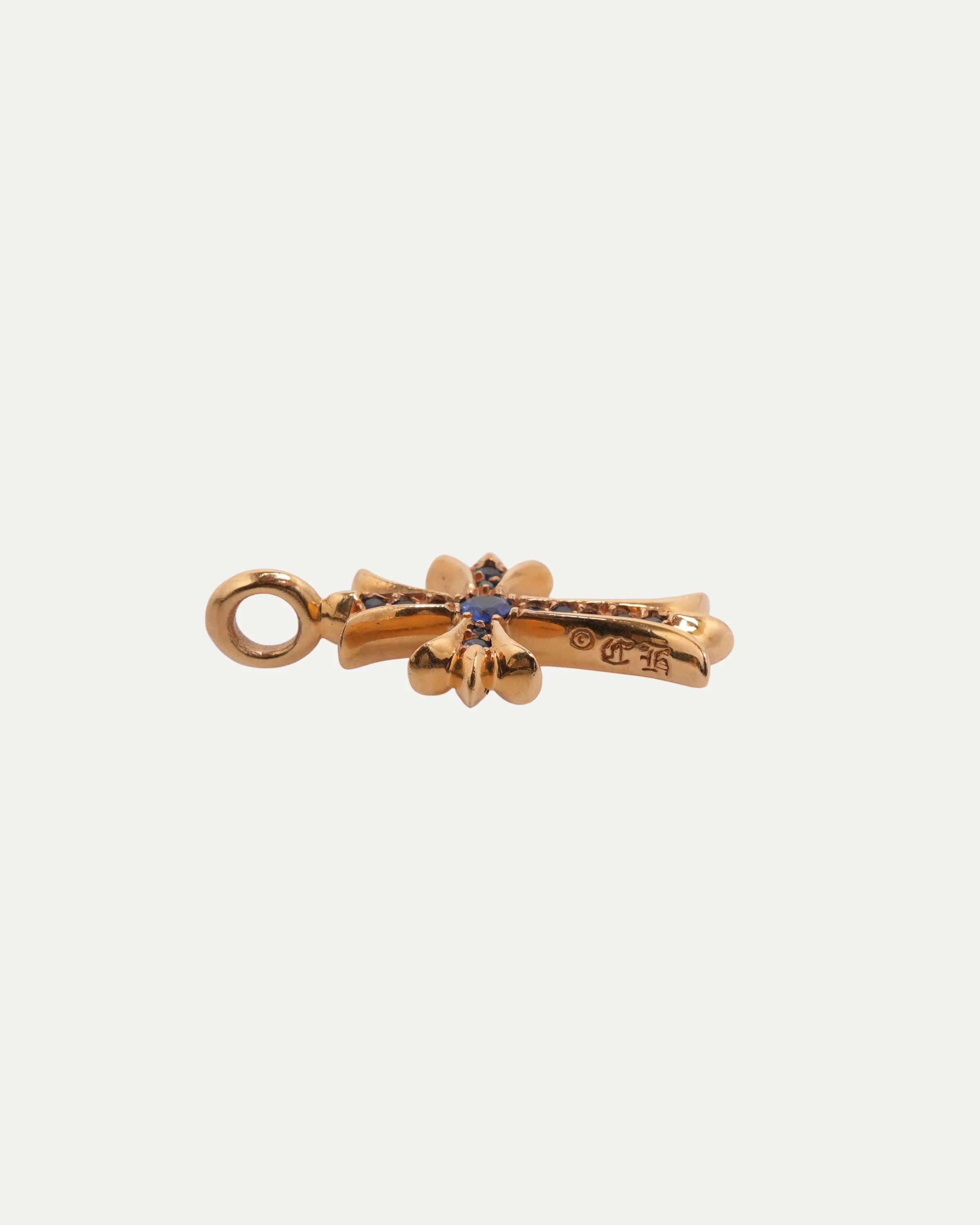 Gold Sapphire Tiny Fat Pendant - Image 3