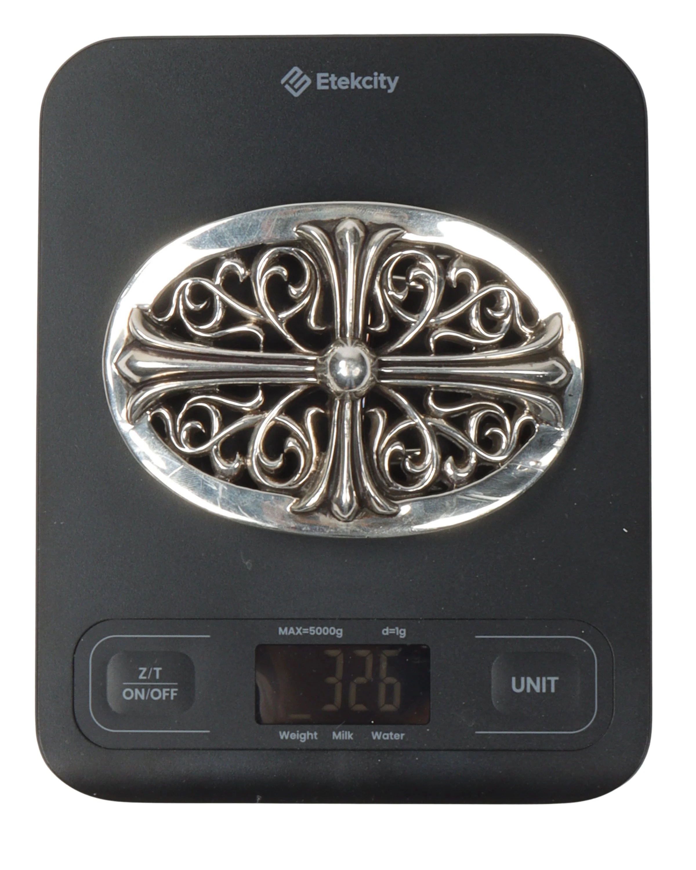 Leather Belt with XXL Oval Cross Buckle - Image 5