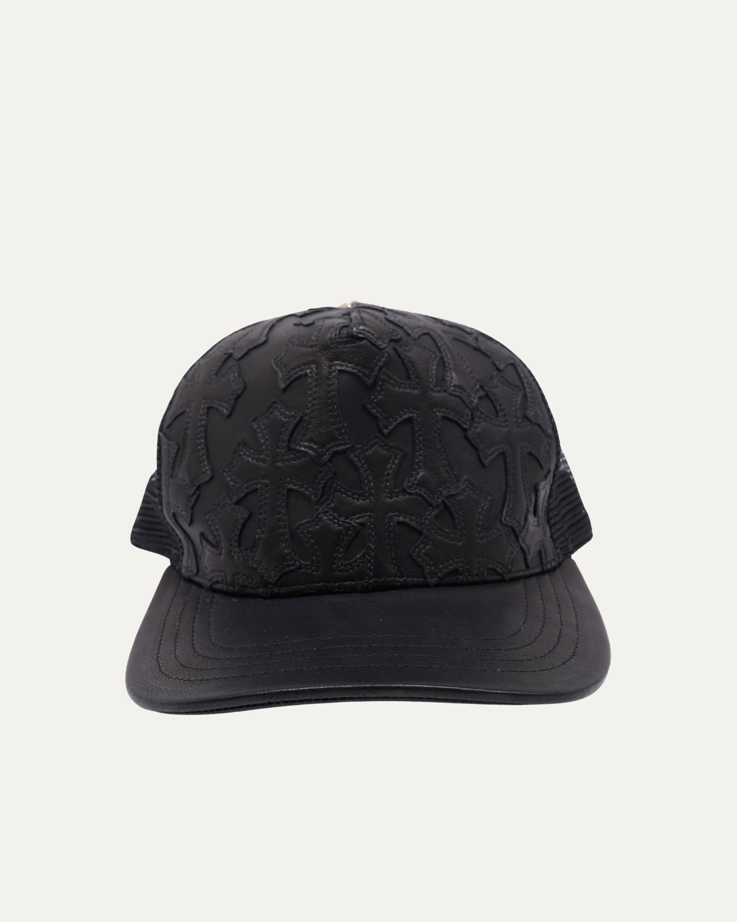Leather Cross Patch Trucker Hat - Image 2