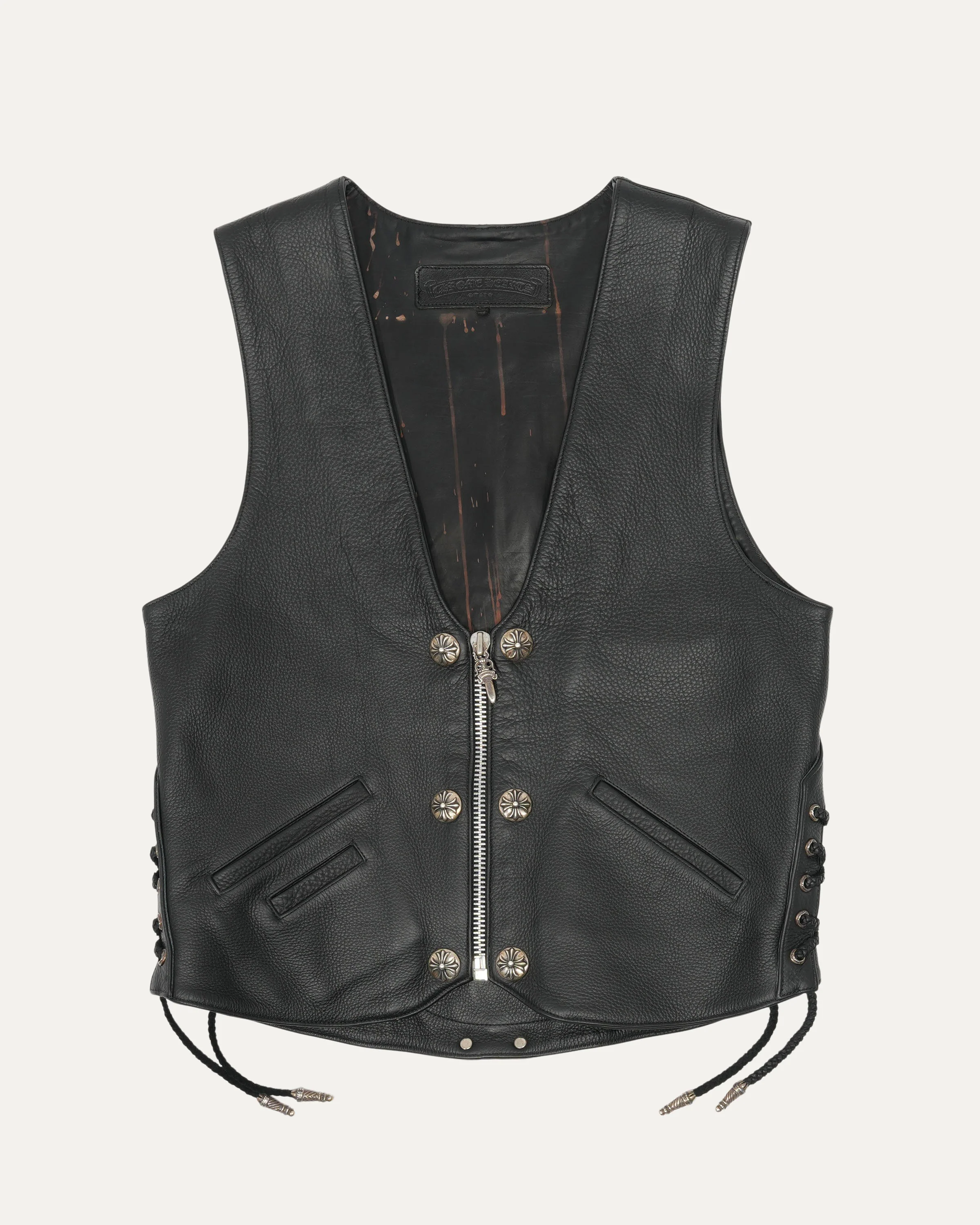 Matty Boy Sex Records Leather Vest - Image 2