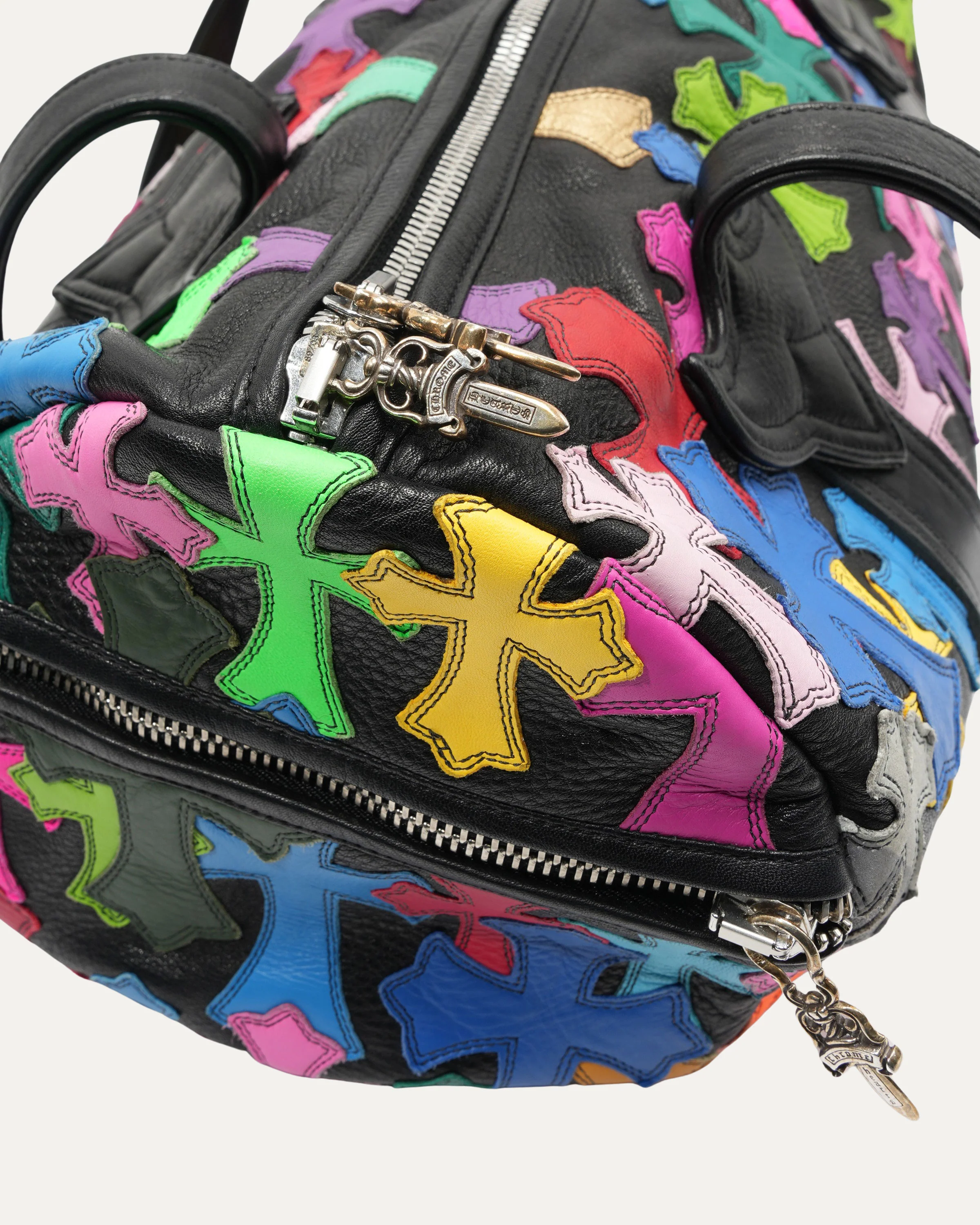 Multicolor Cemetery Cross Patch Duffle Bag - Image 5