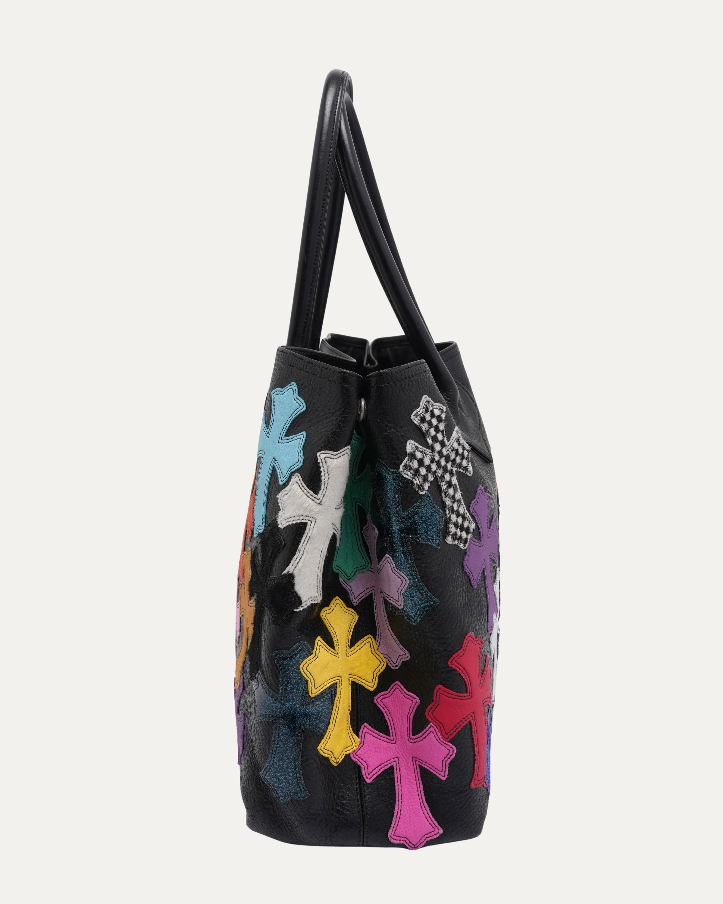 Multicolor Cross Patch Tote Bag - Image 2