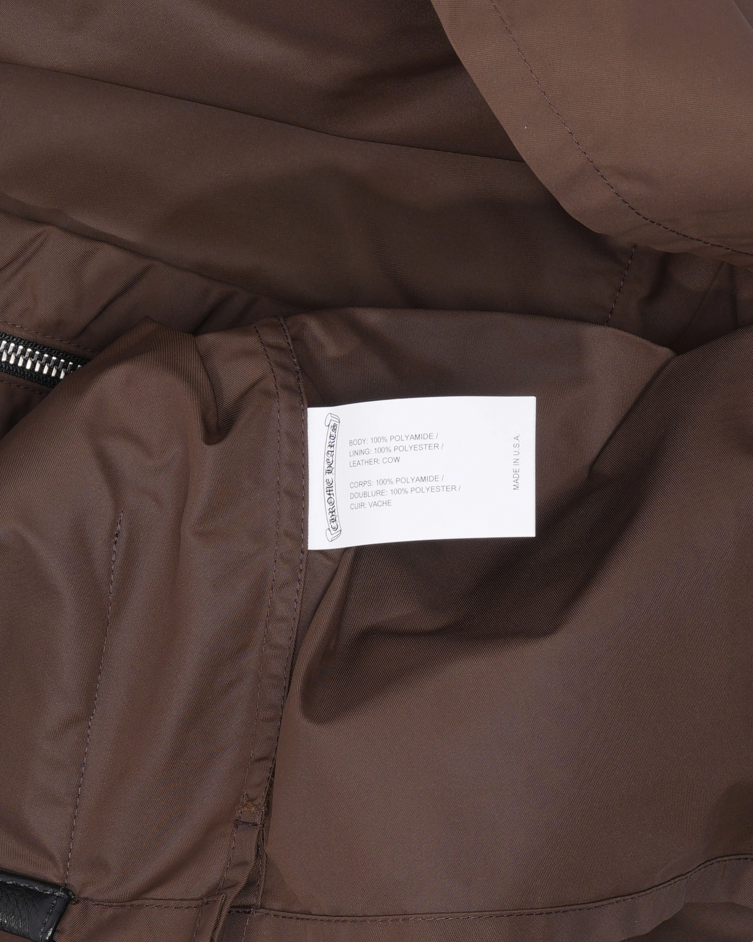 Nylon and Leather Sedated Zipper Shirt - Image 4