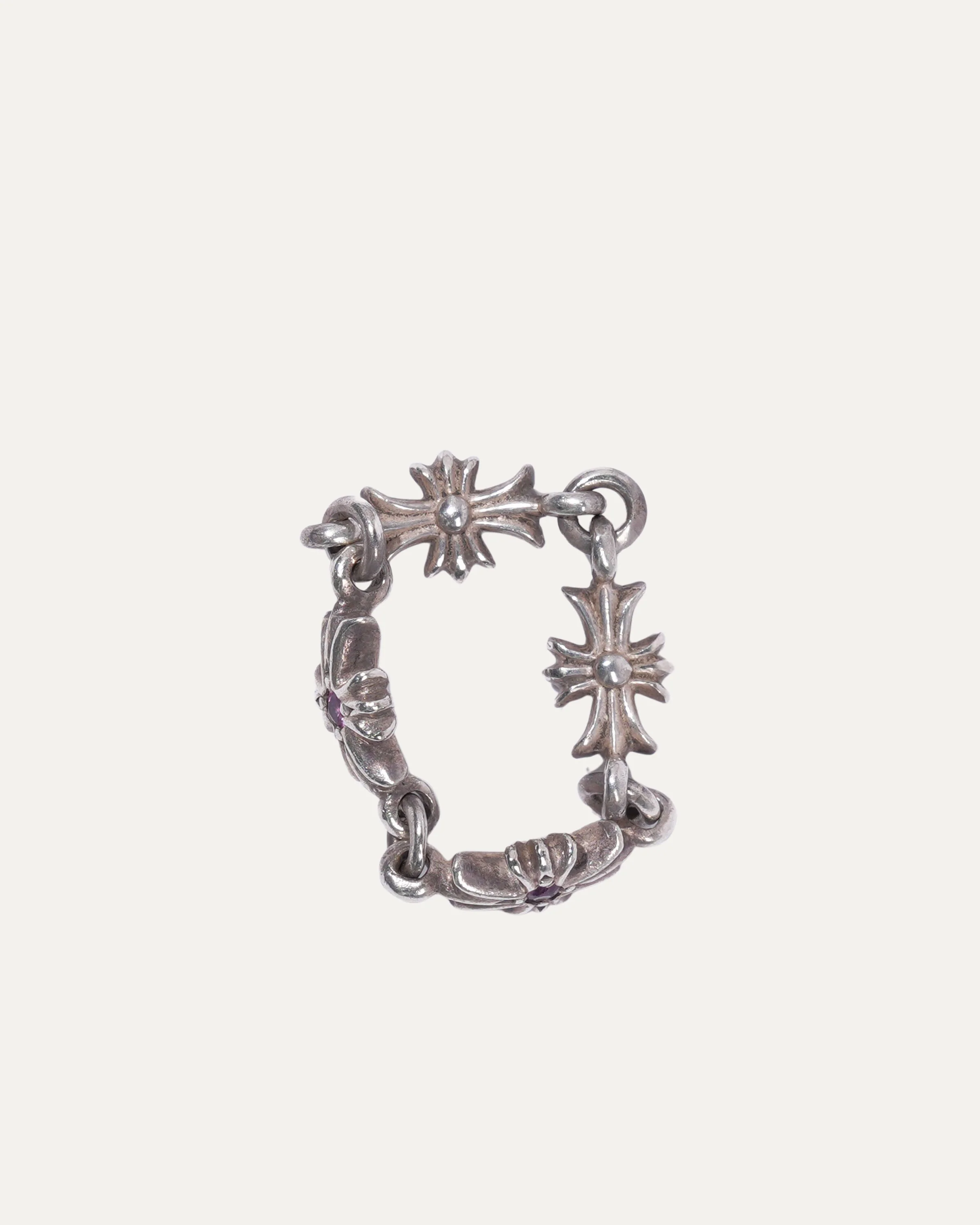 Pink Sapphire Tiny E Ring - Image 2
