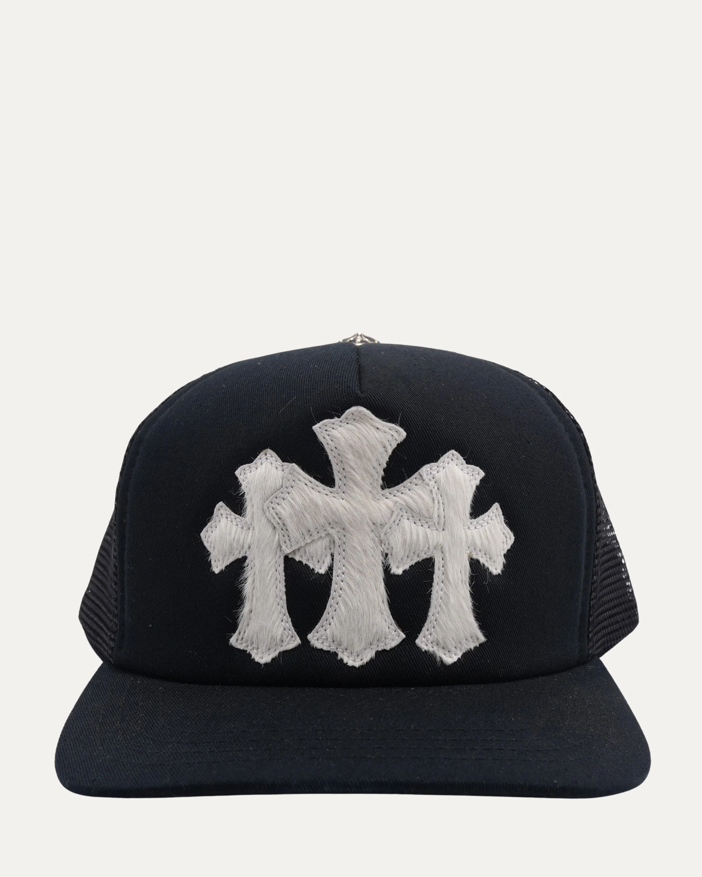 Pony Hair Cemetery Cross Patch Trucker Hat