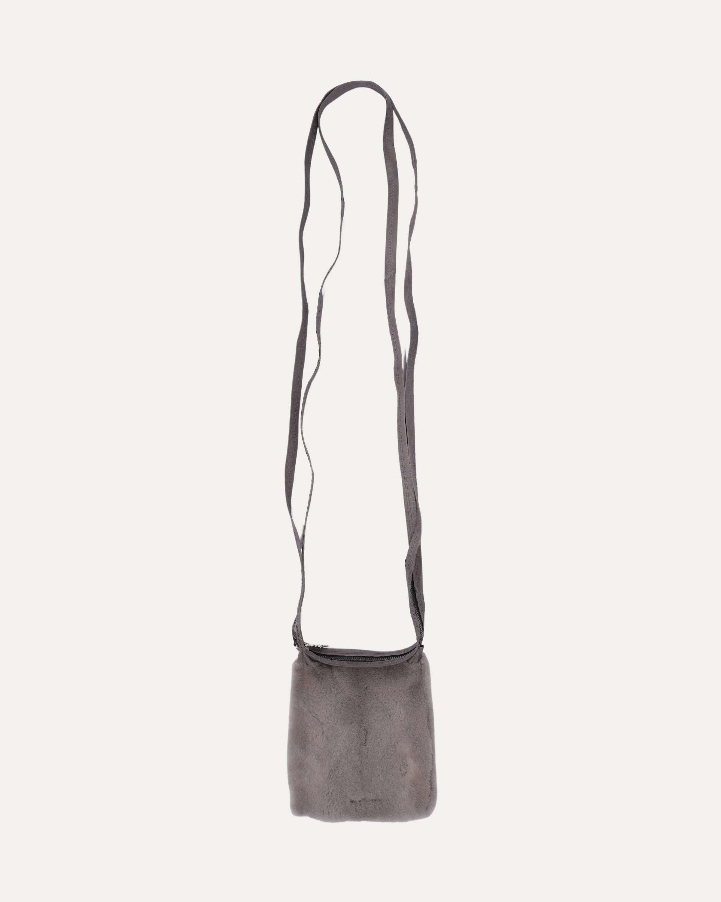 Rick Owens Hun Silver-Embellished Chinchilla-Fur Bag - Image 4