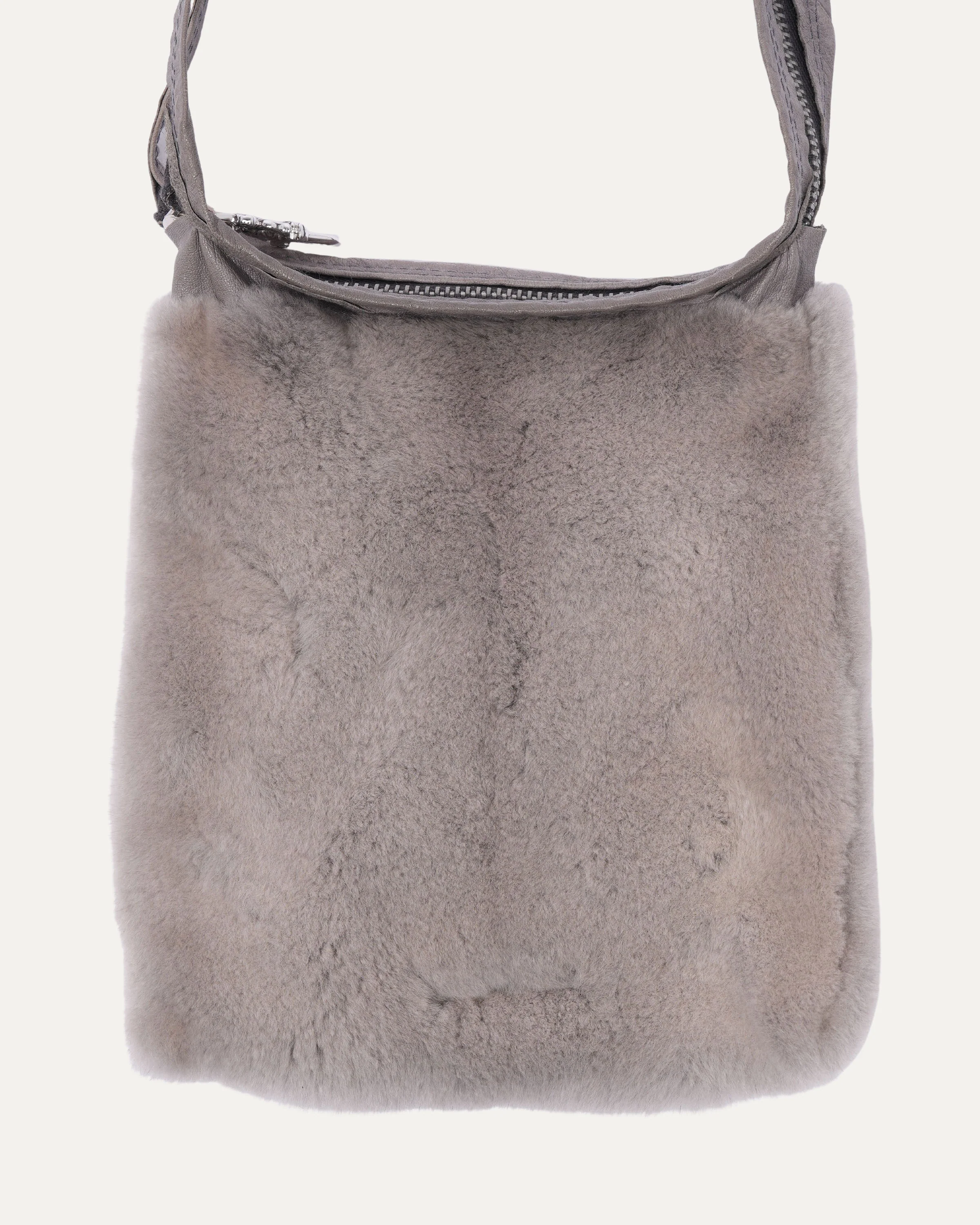 Rick Owens Hun Silver-Embellished Chinchilla-Fur Bag - Image 5