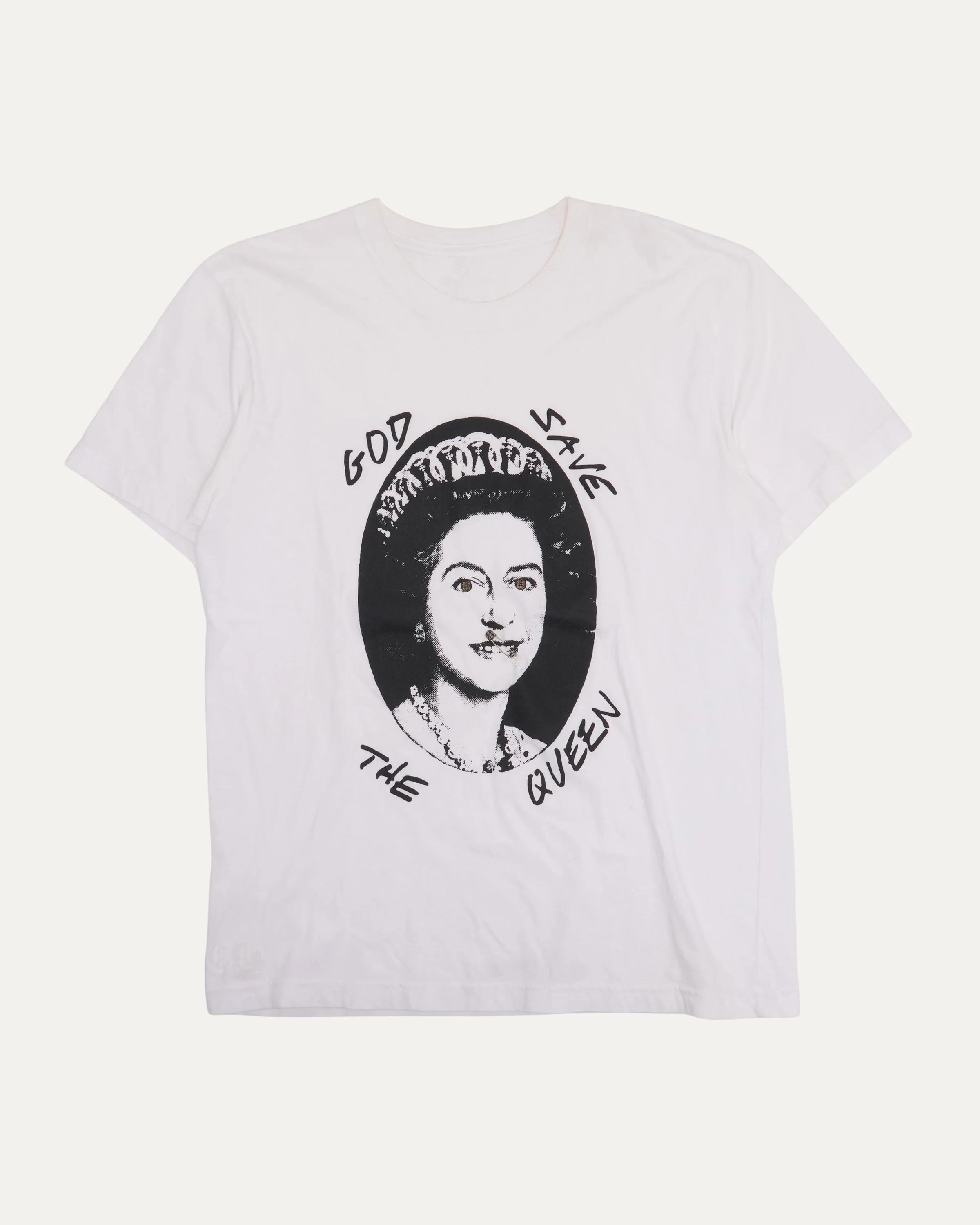Safety Pin Embellished Sex Pistols God Save the Queen T-Shirt