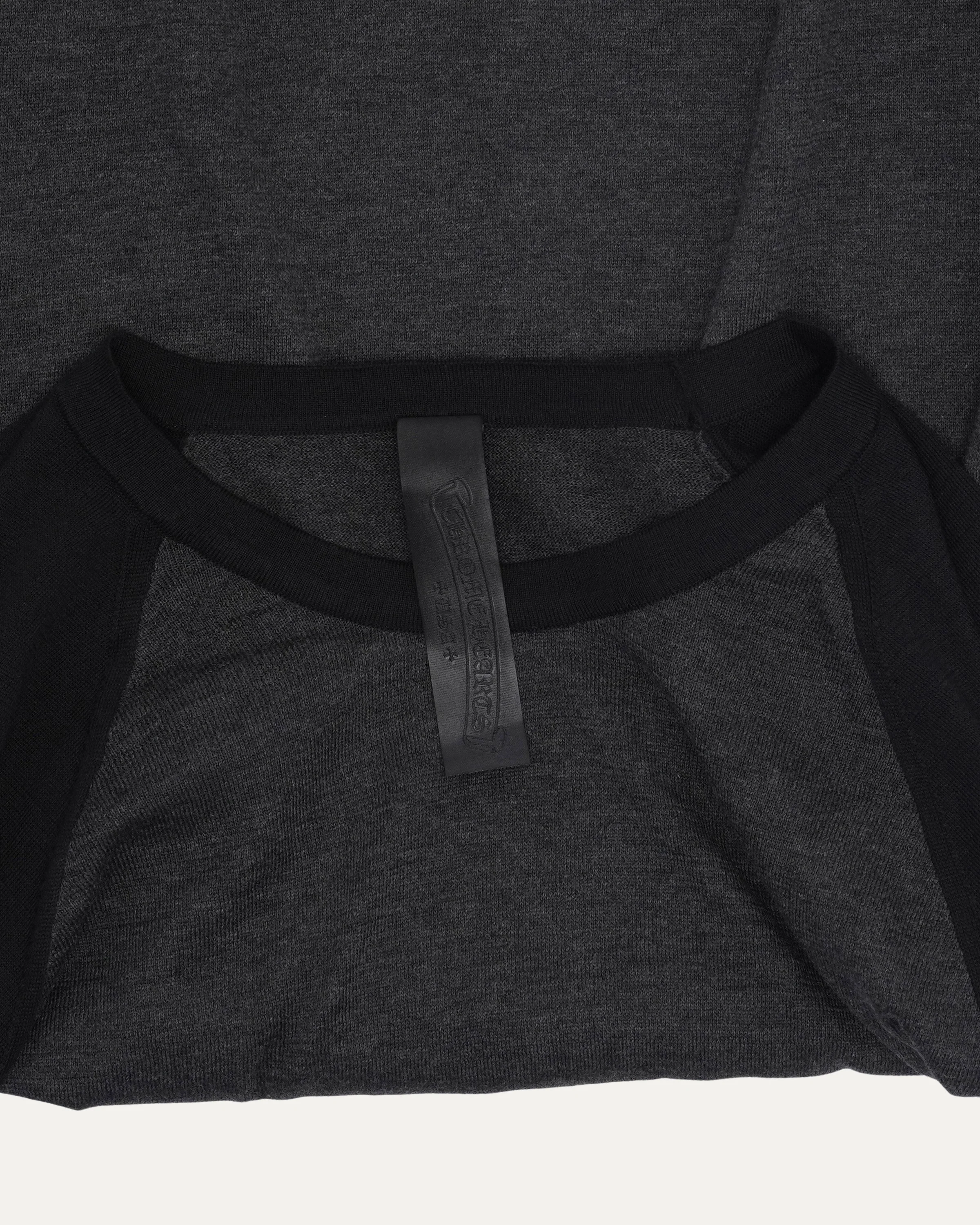 Silk Blend Cross Patch Long Sleeve Raglan T-Shirt - Image 3