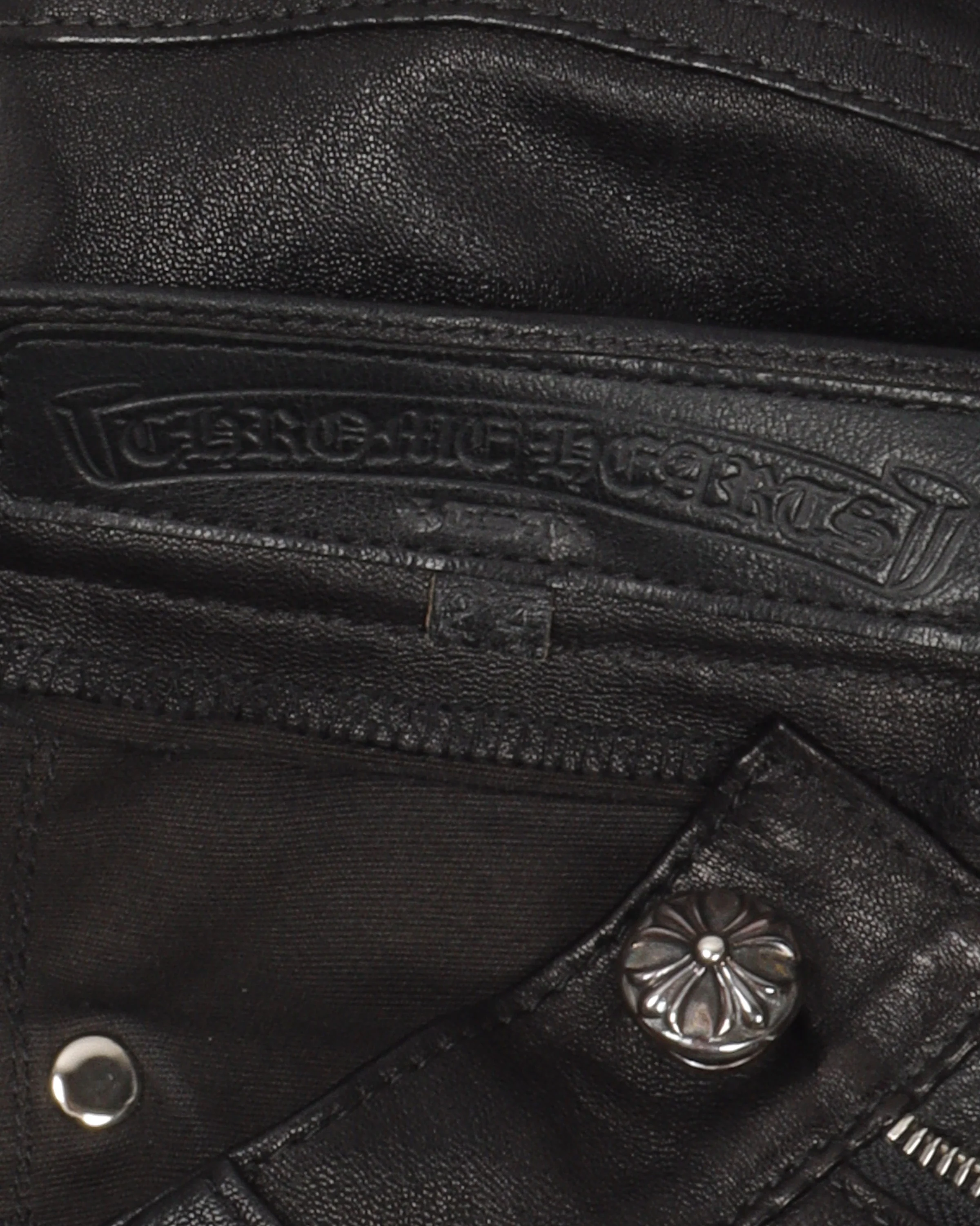 Slim Fit Leather Pants - Image 3