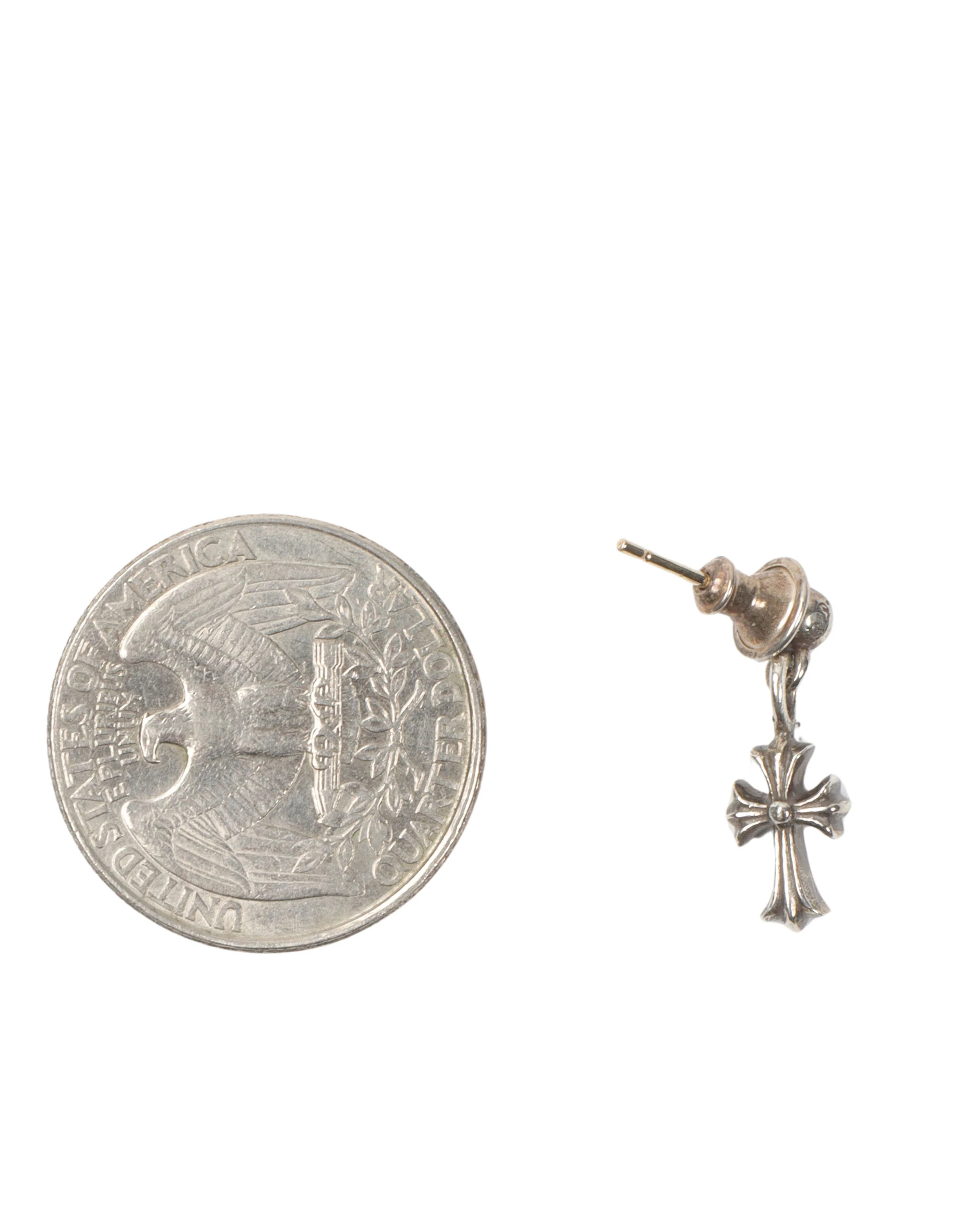 Small Dangling Cross Earring - Image 3