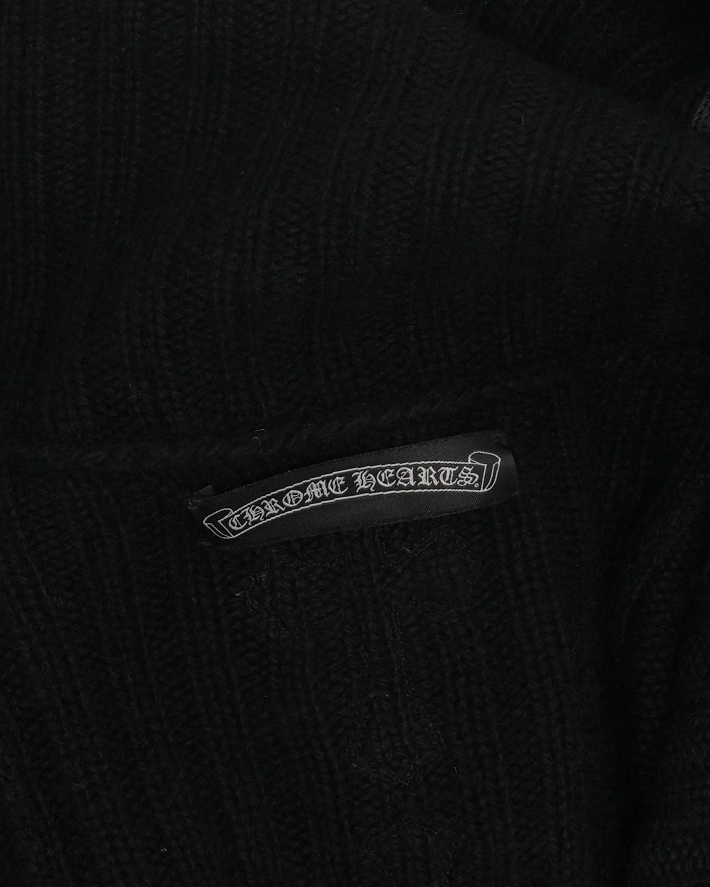 Spine Cross Patch Asymmetric Cardigan Sweater - Image 3